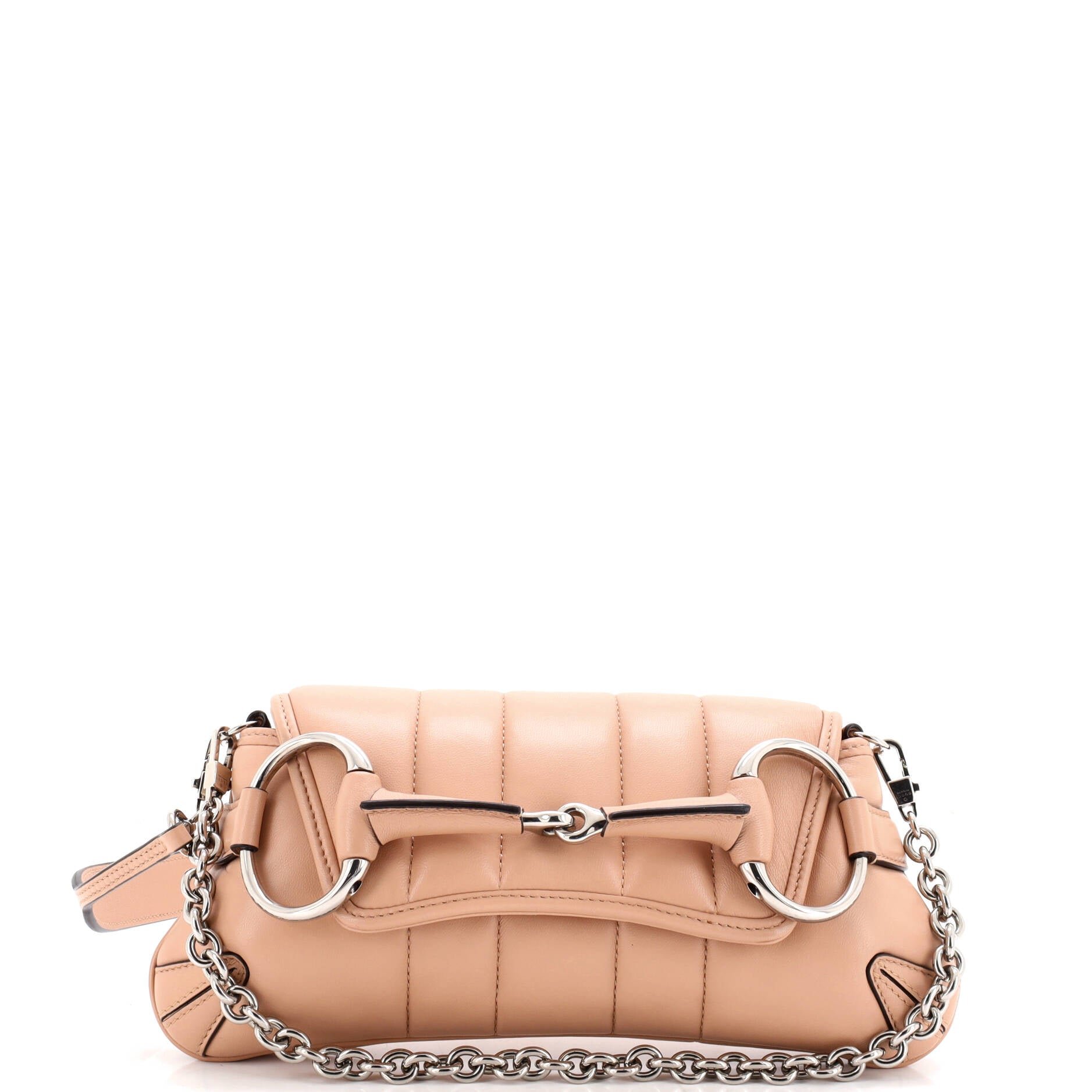 Horsebit Chain Shoulder Bag Vertical Quilted Leather Medium