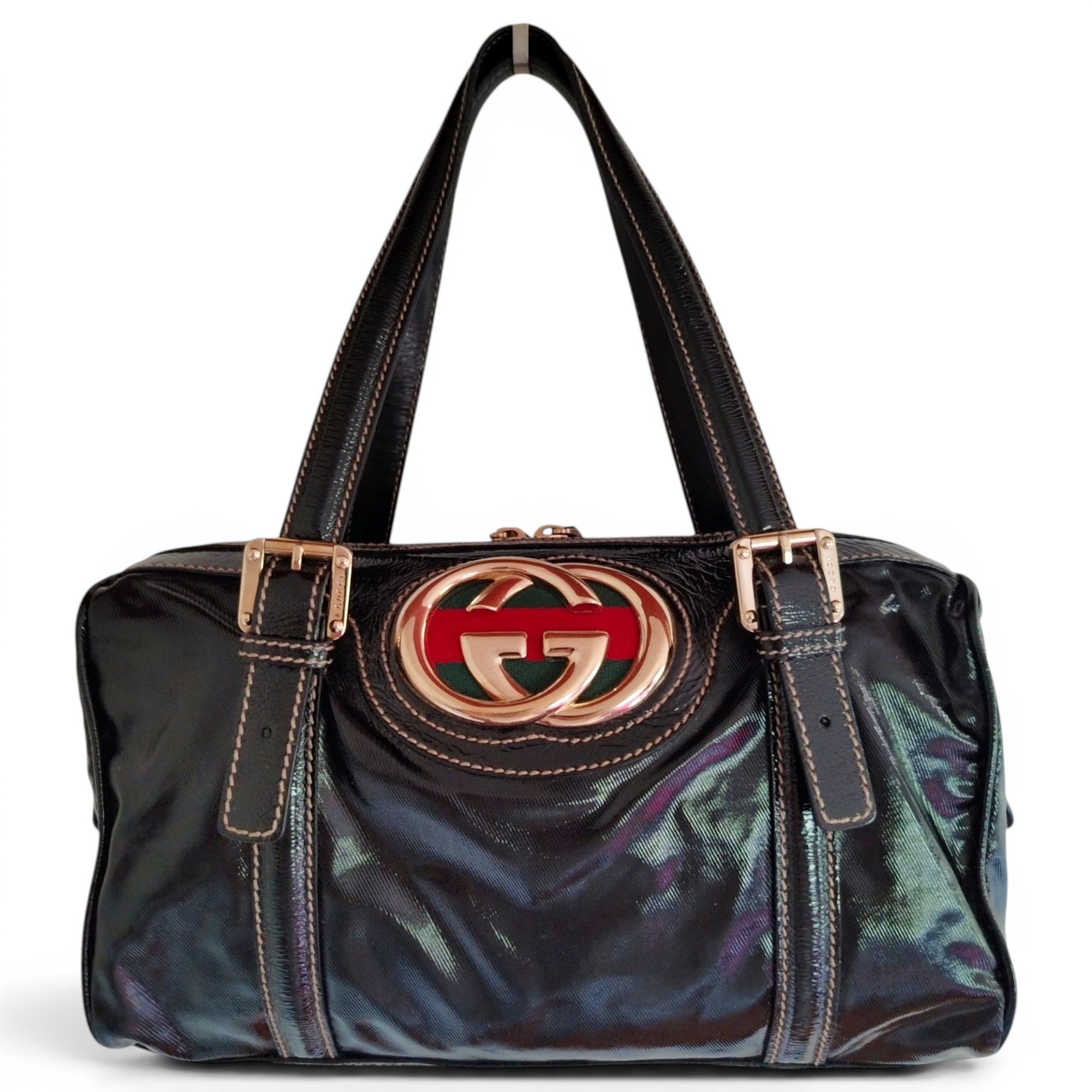 Dialux Britt patent leather handbag