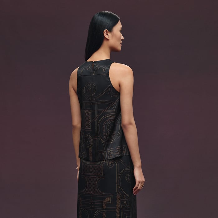 Noir "l'Enseigne Du Sellier" Sleeveless Blouse