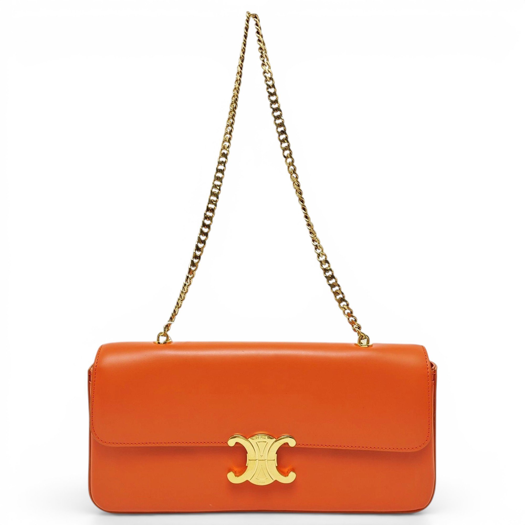 Triomphe chain leather crossbody bag