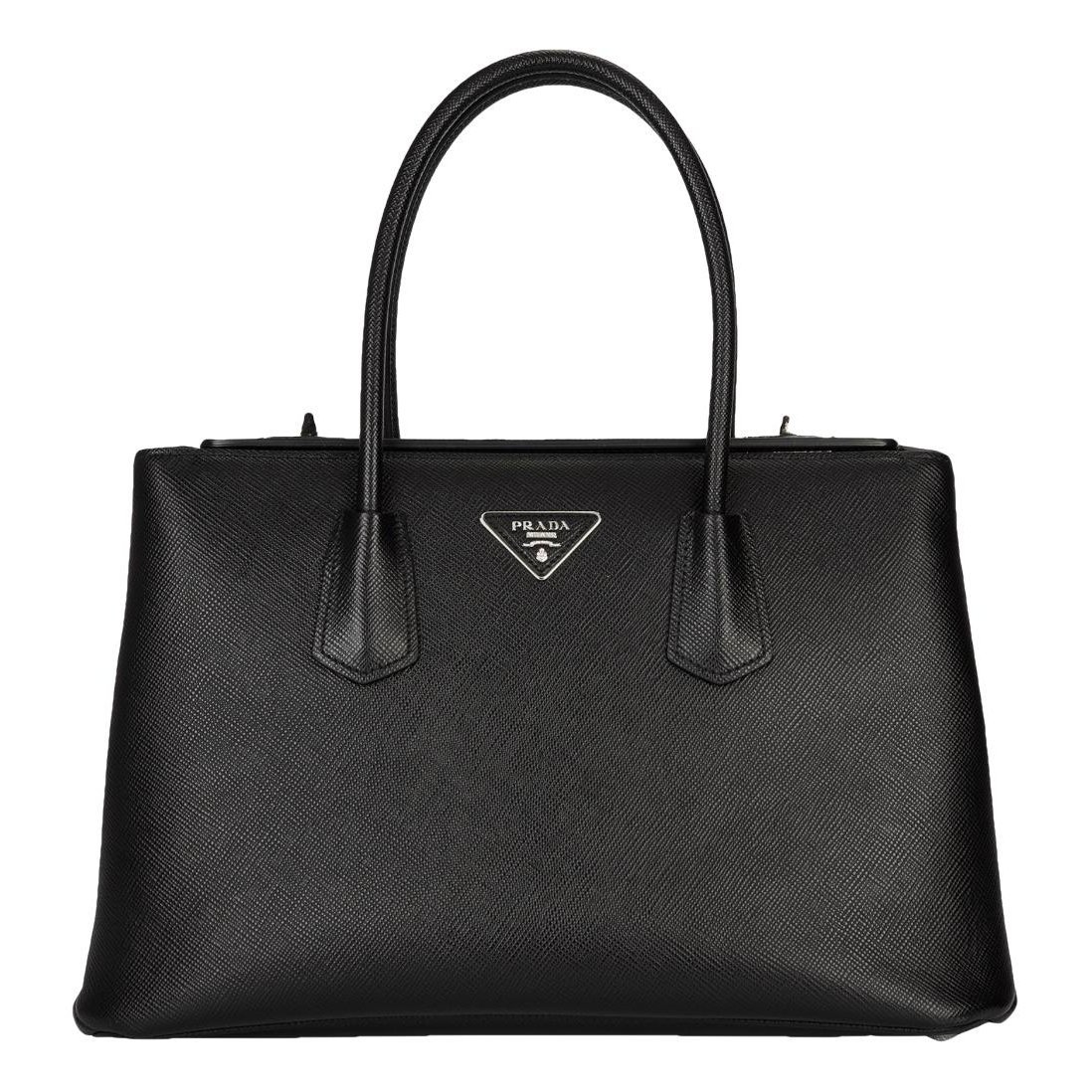 Double leather handbag
