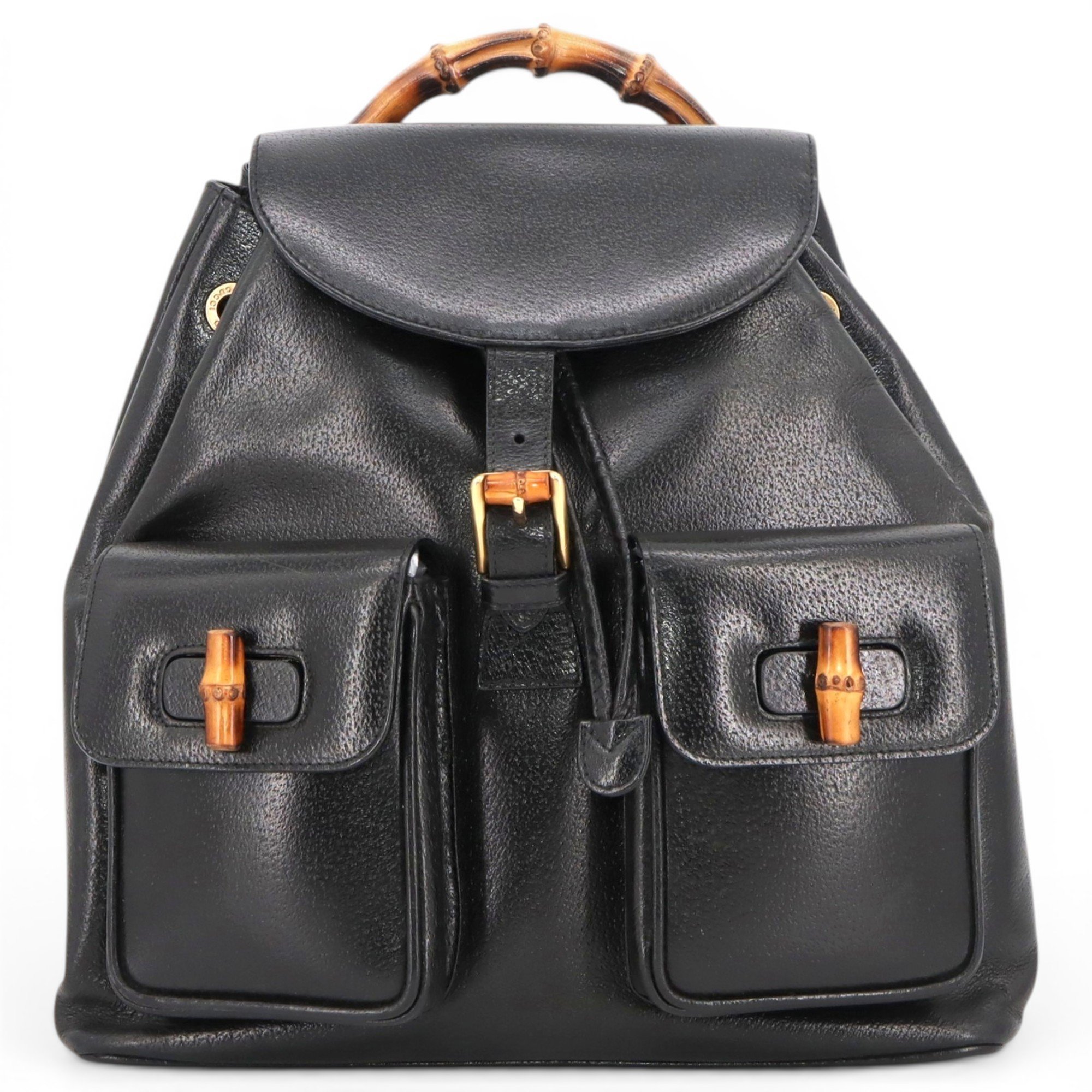 Vintage Bamboo pony-style calfskin backpack