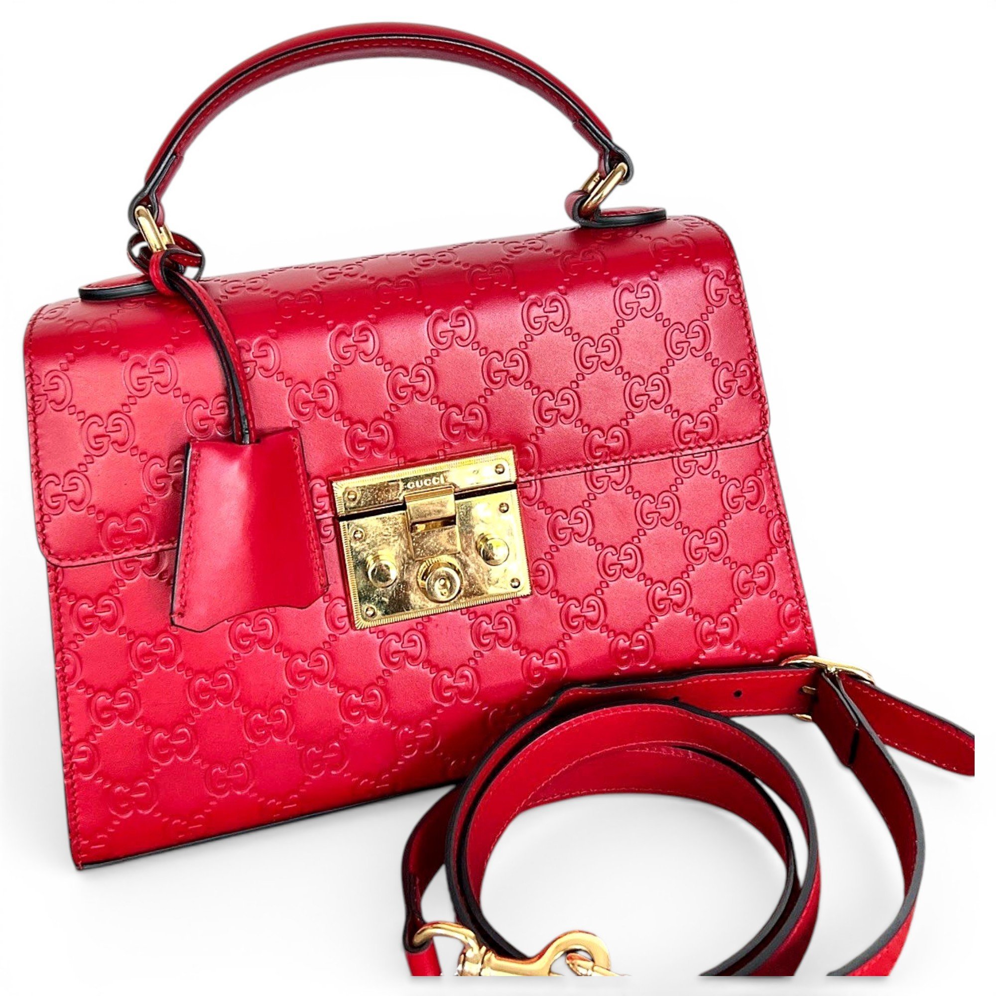 Padlock leather handbag