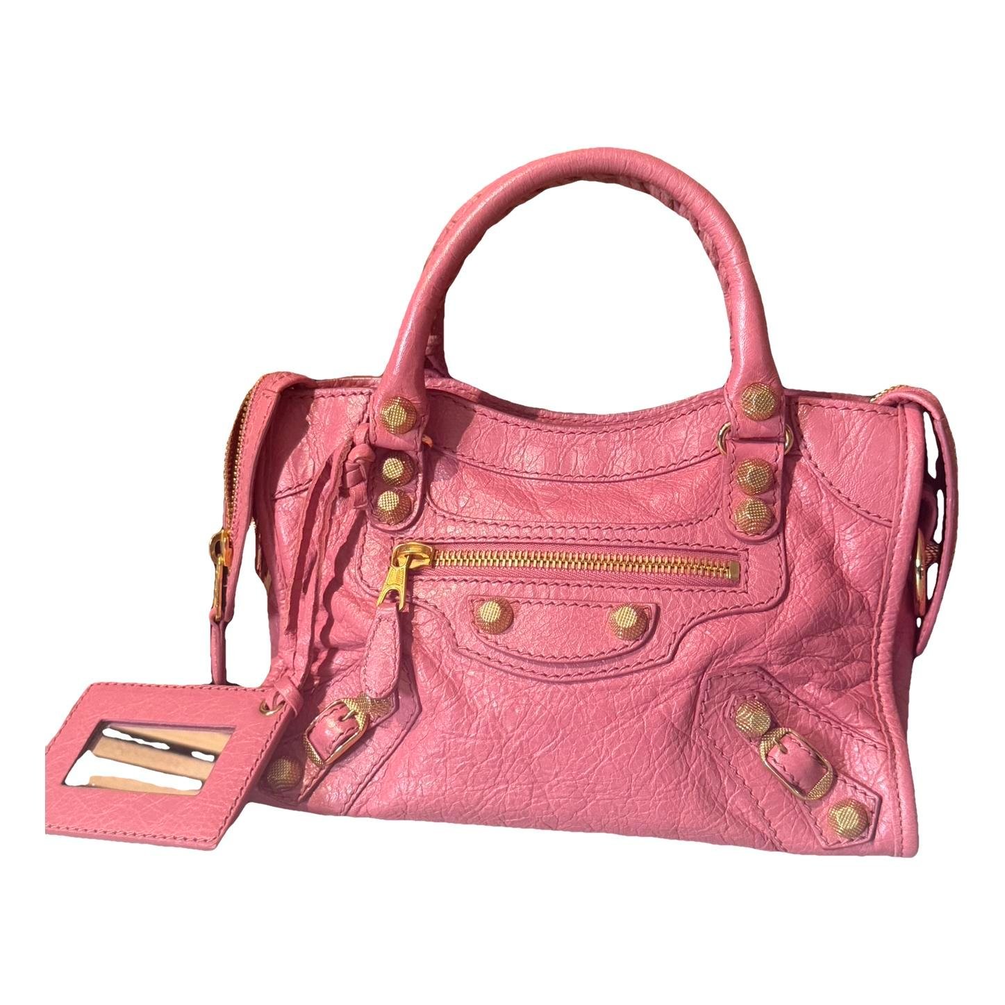 City leather handbag