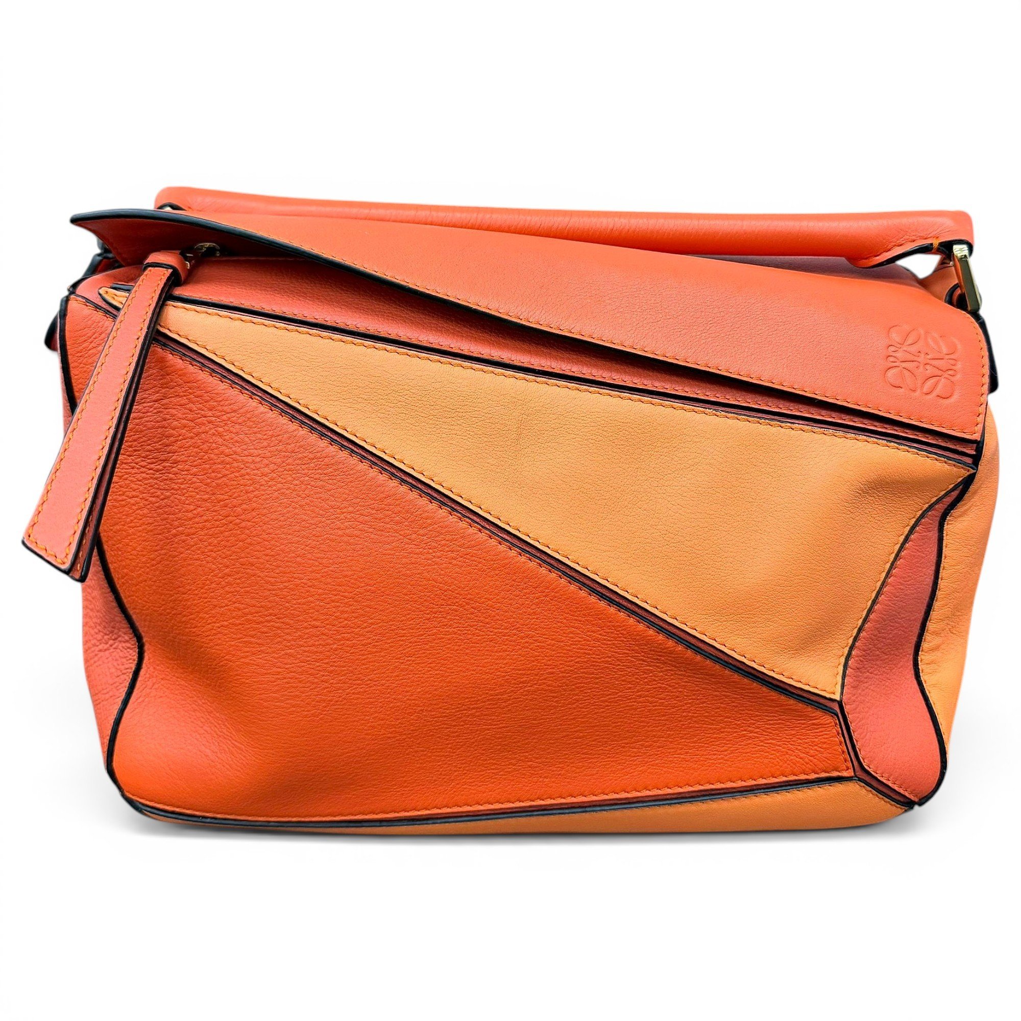 Puzzle leather handbag