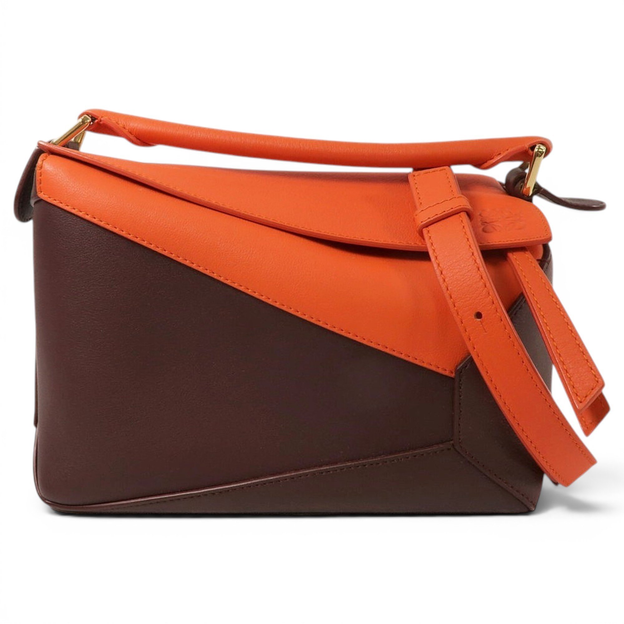 Puzzle leather handbag