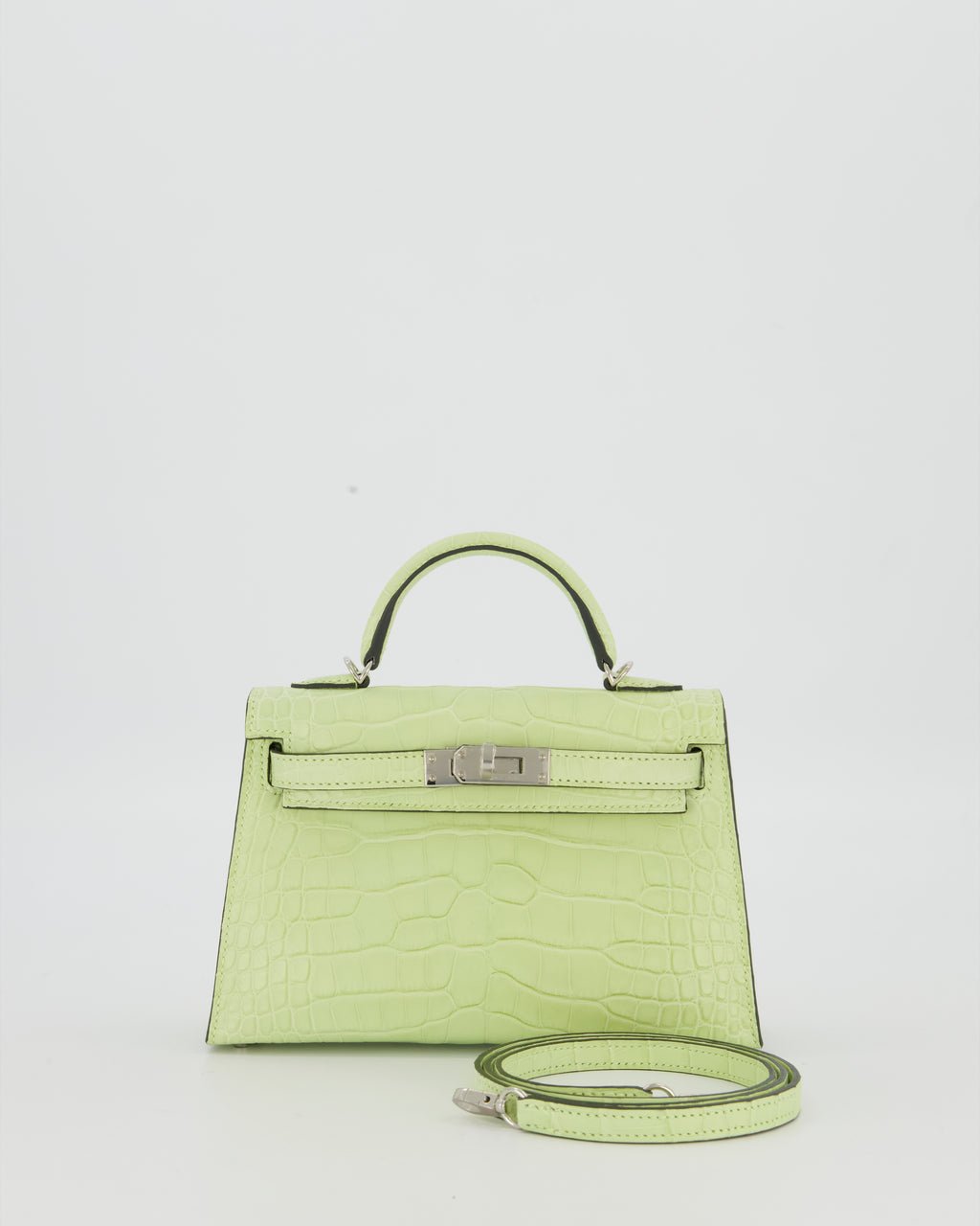 *SUPER RARE & HOT* Hermès Mini Kelly II 20 Bag in Jaune Bourgeon Alligator Mississippiensis Leather with Palladium Hardware