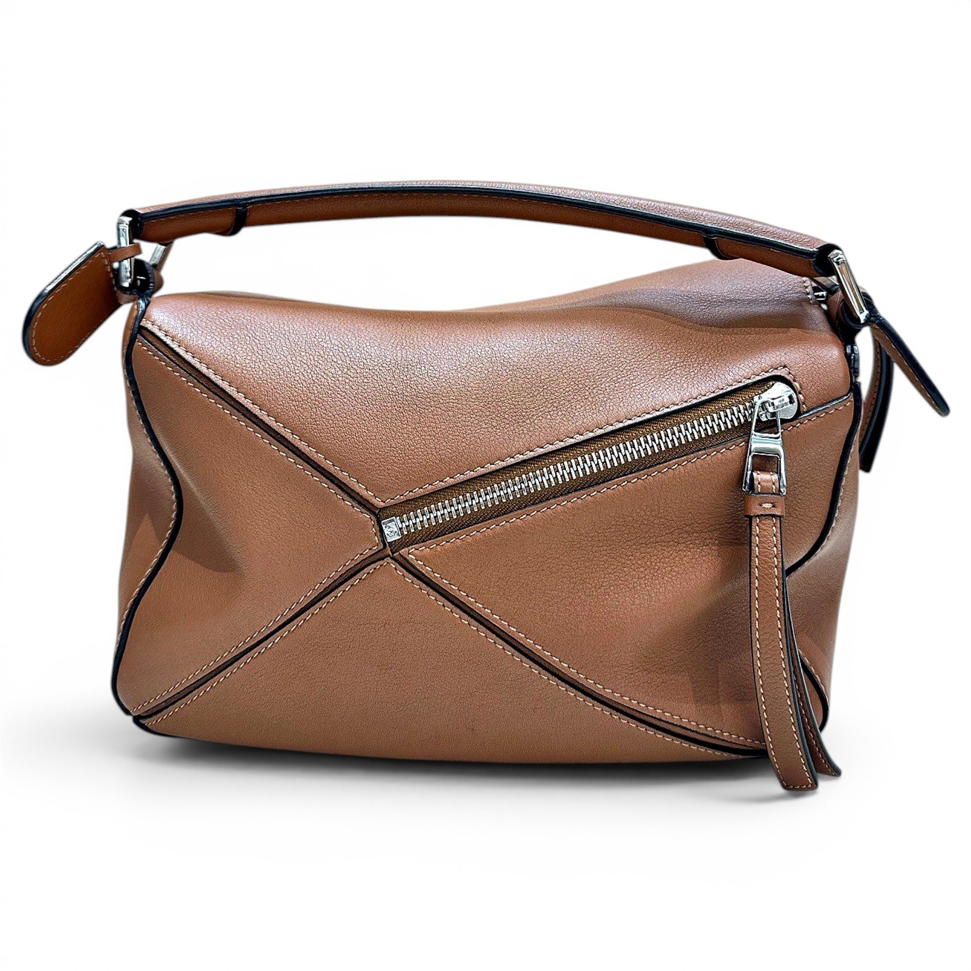 Puzzle leather handbag