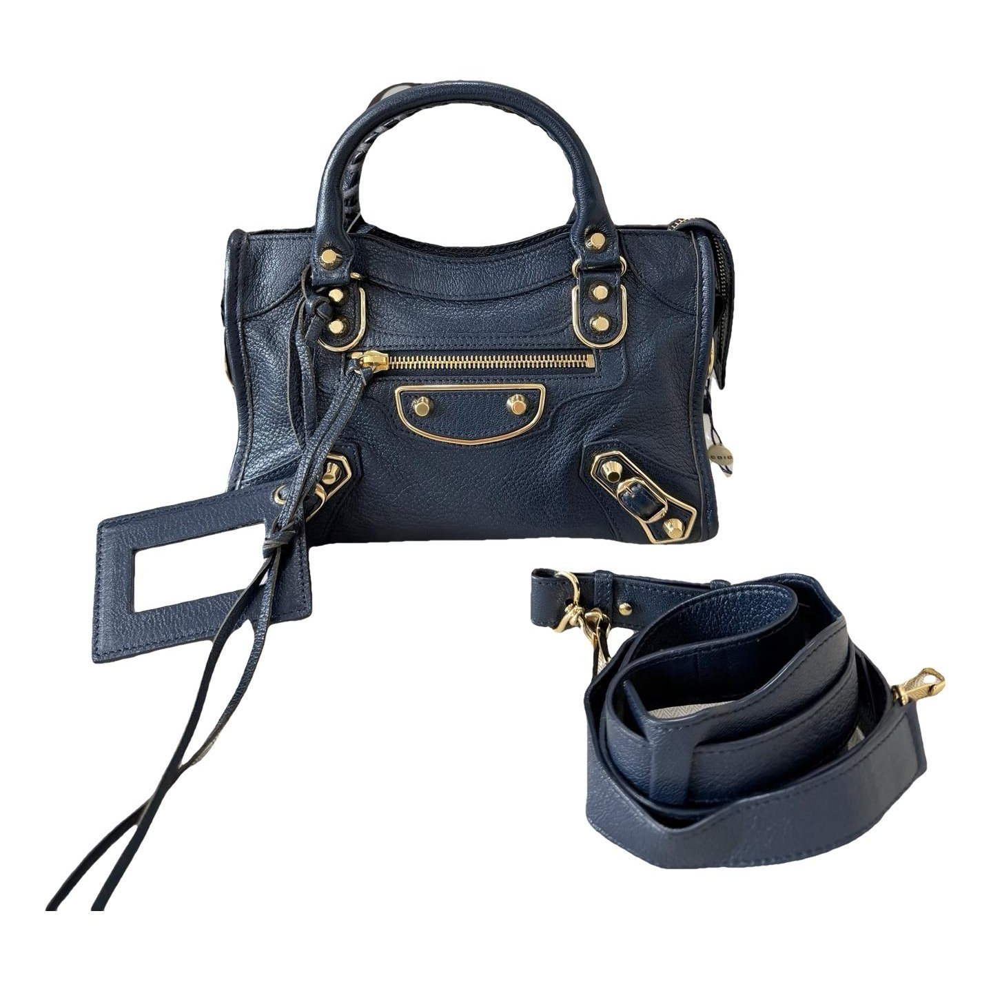 City leather handbag