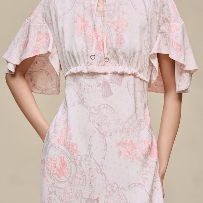 Rose Opaline "Aux Champs Remix" Ruffled Tulip Dress
