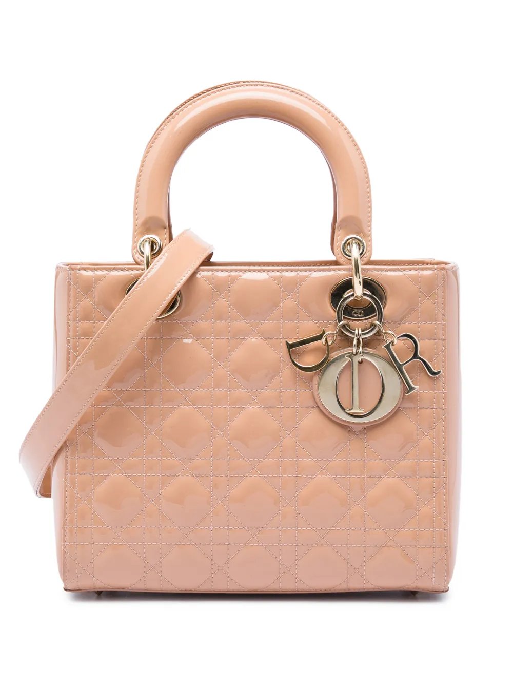 2019 Medium Patent Cannage Lady Dior satchel