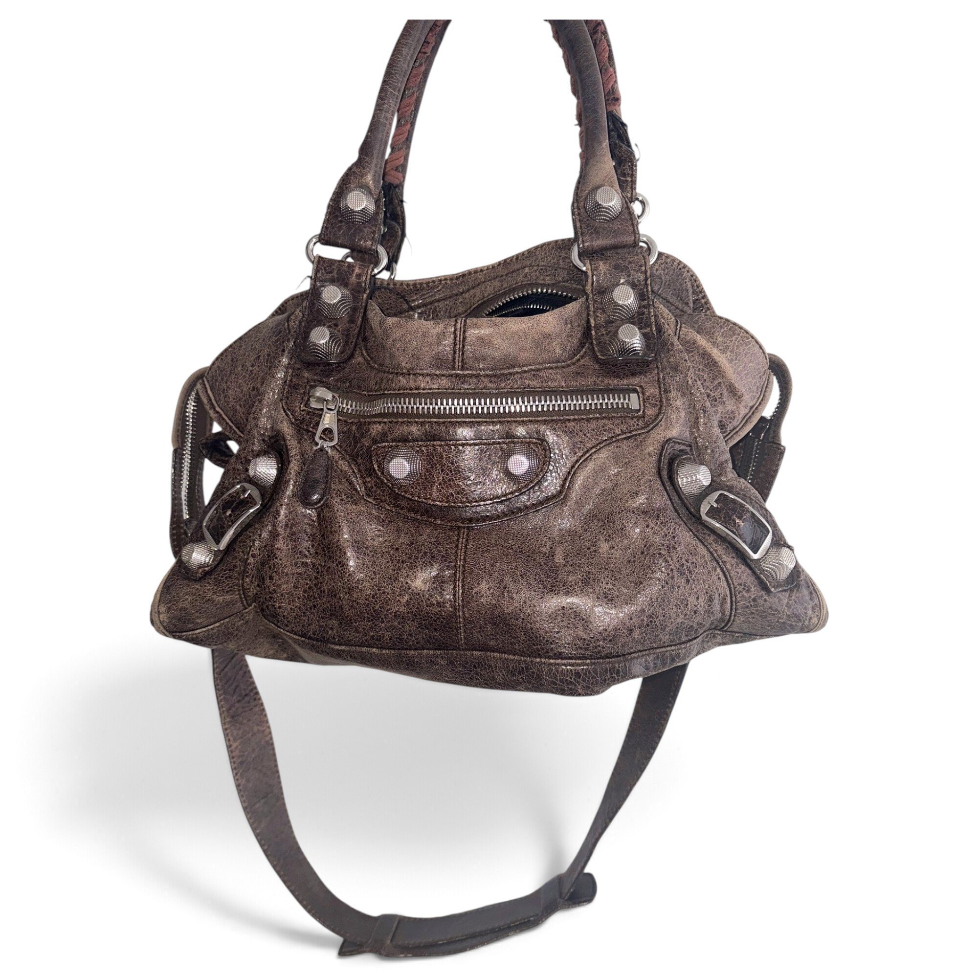 City leather handbag