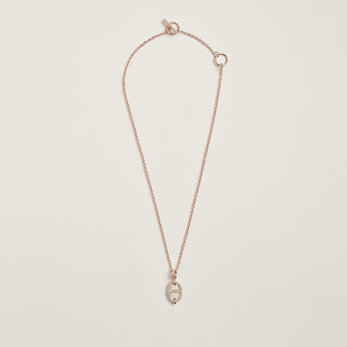 Marron Glacé Mini Maillon Pendant, Small Model