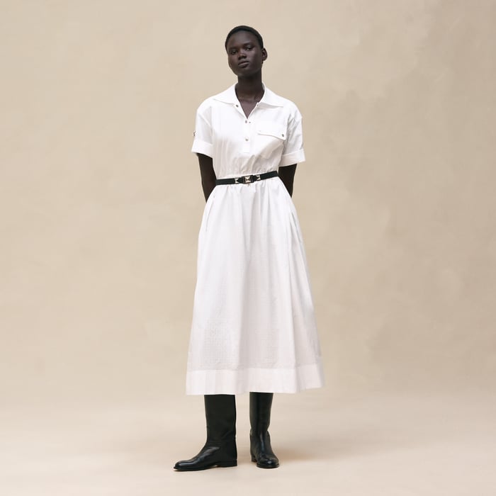 Blanc "Mosaique" Short-sleeve Dress