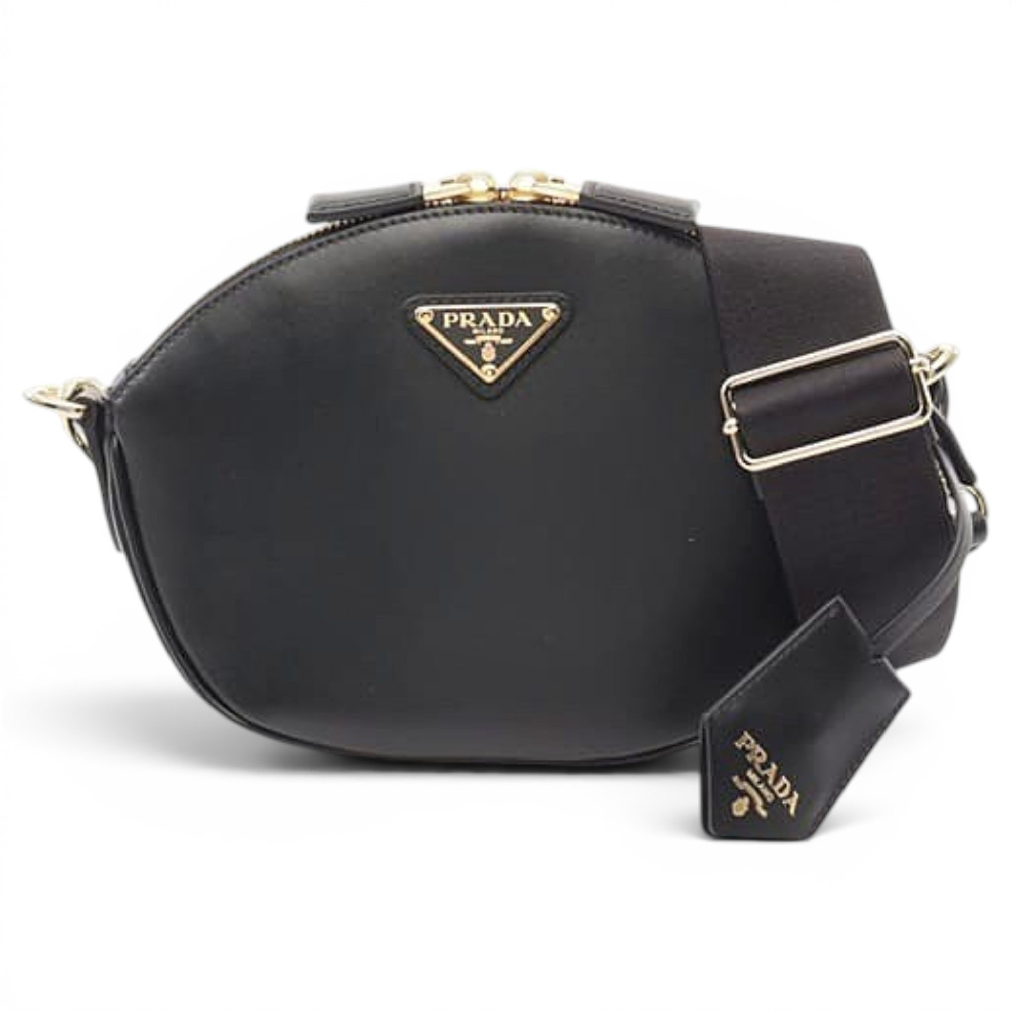 Triangle leather crossbody bag