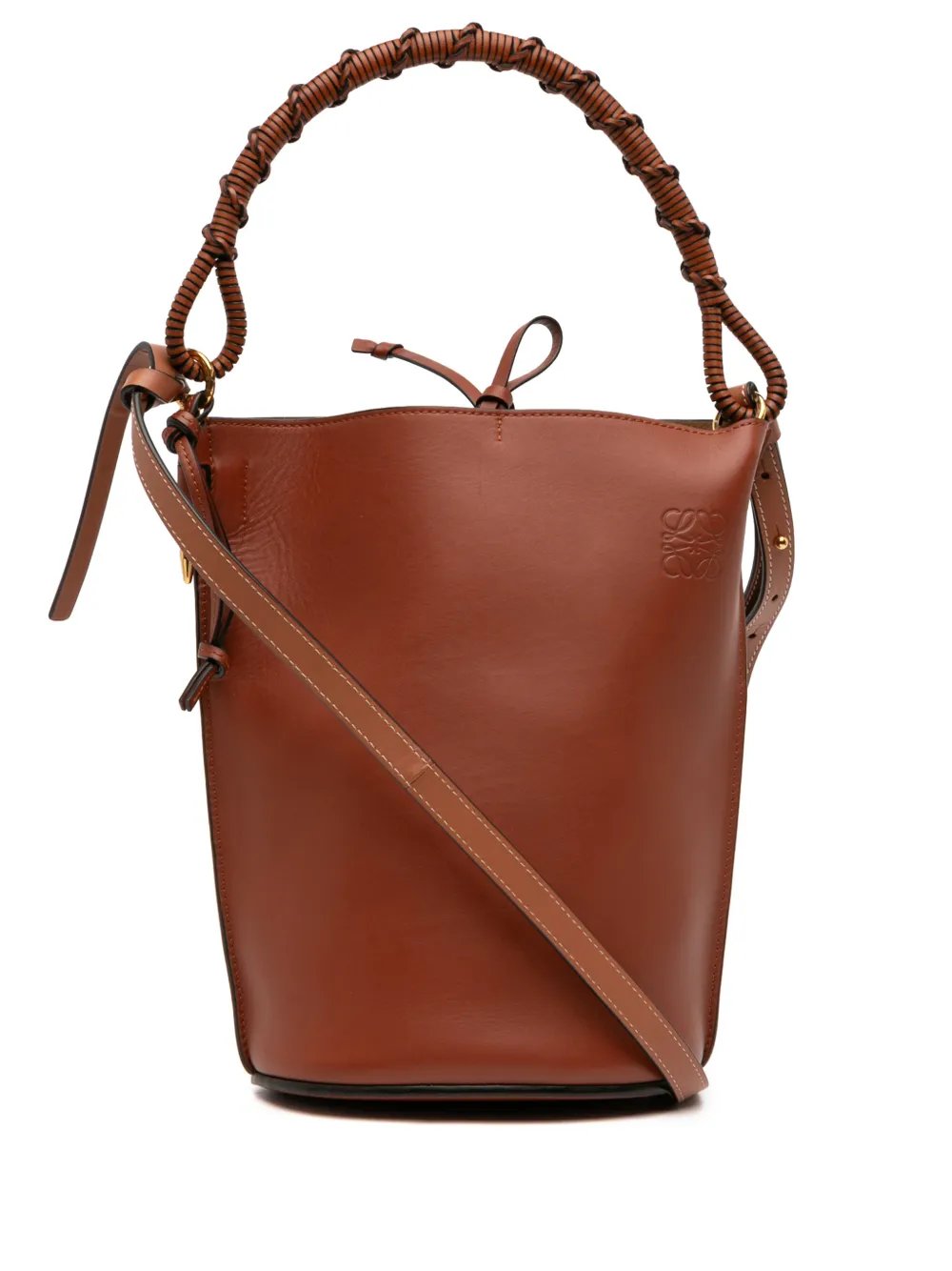 Loewe 2019 Calfskin Anagram Gate Bucket Bag satchel
