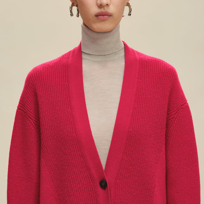 Rose Framboise Long Cardigan