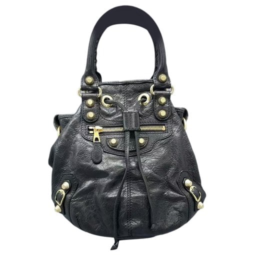 Pompon pony-style calfskin handbag