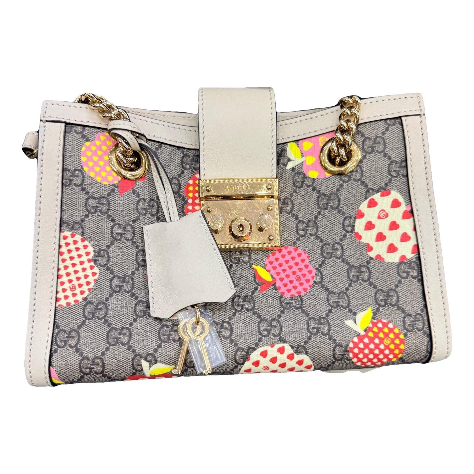Padlock leather handbag