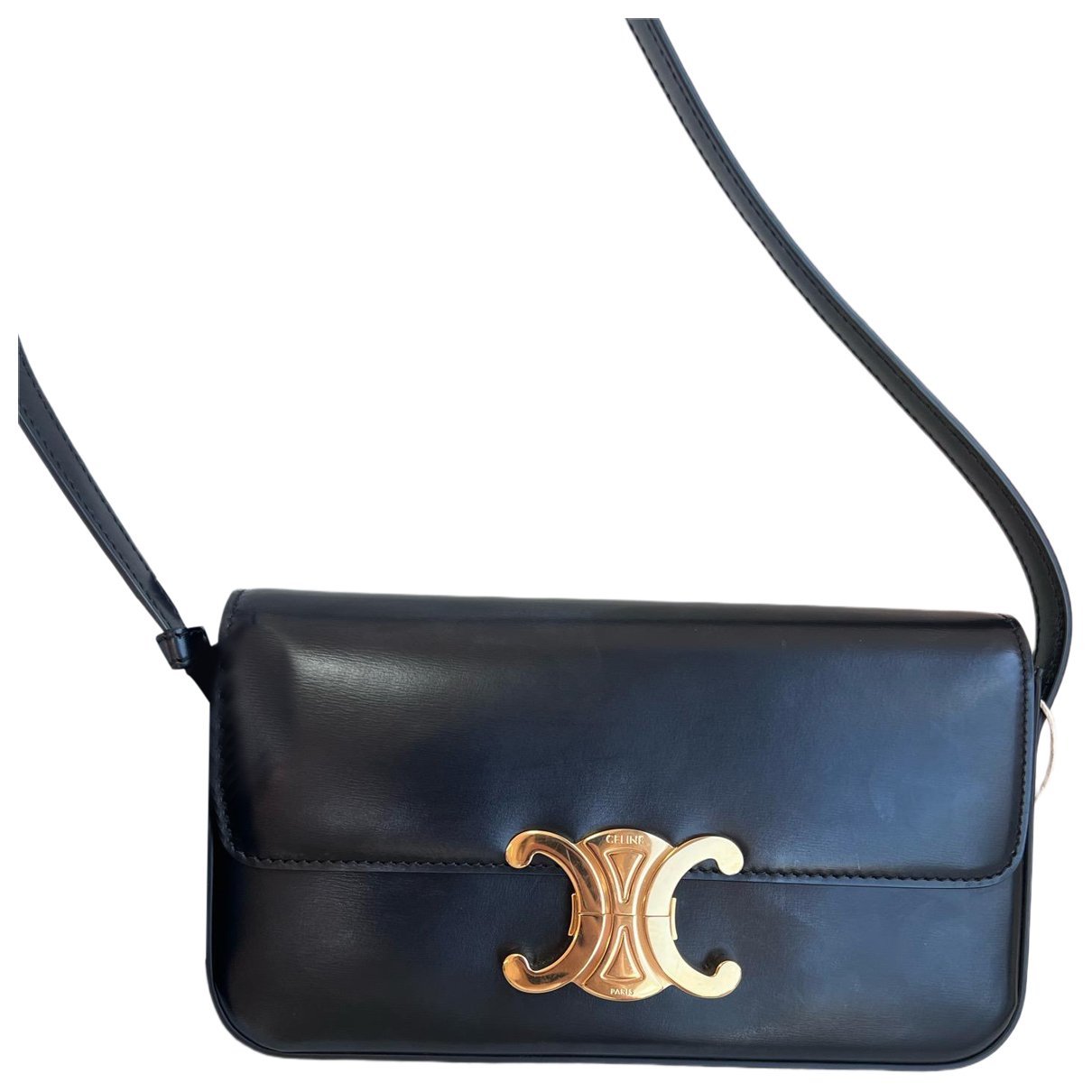 Triomphe chain leather handbag