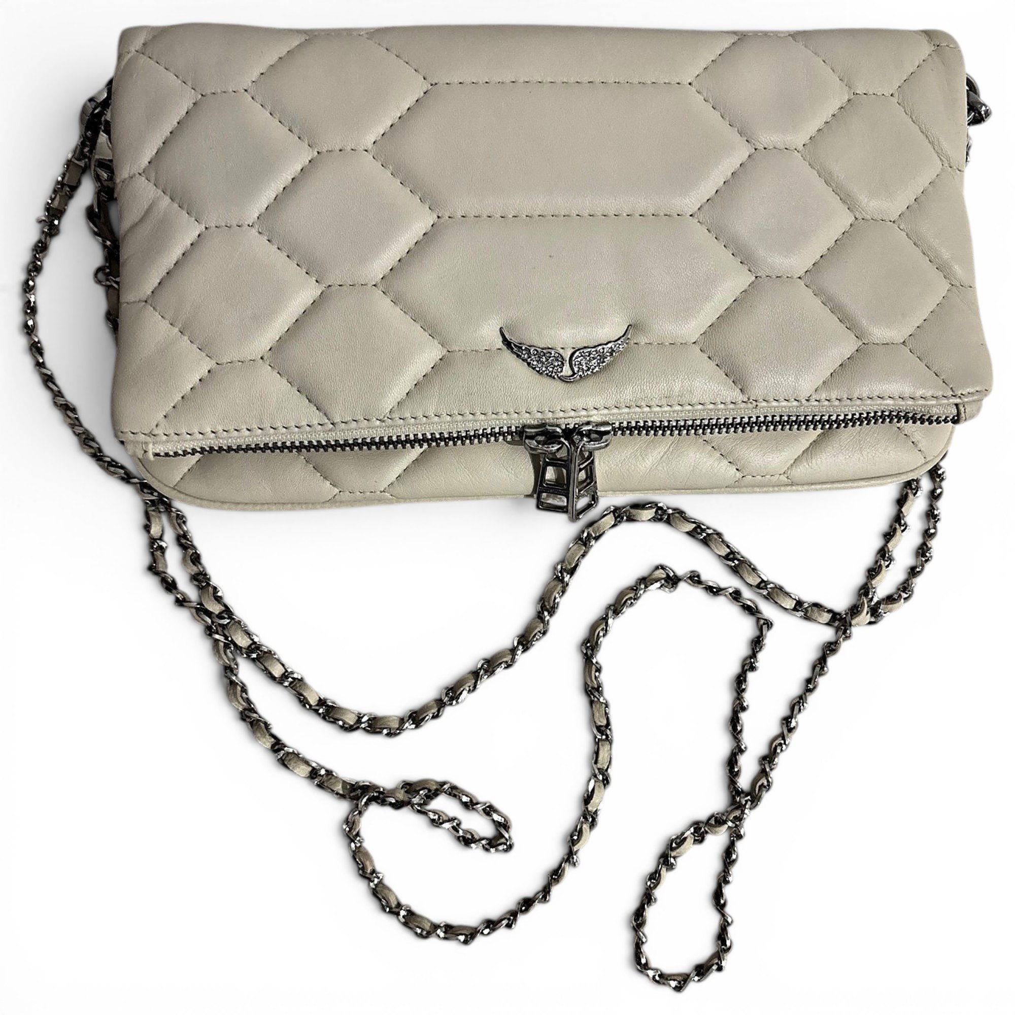 Rock leather clutch bag