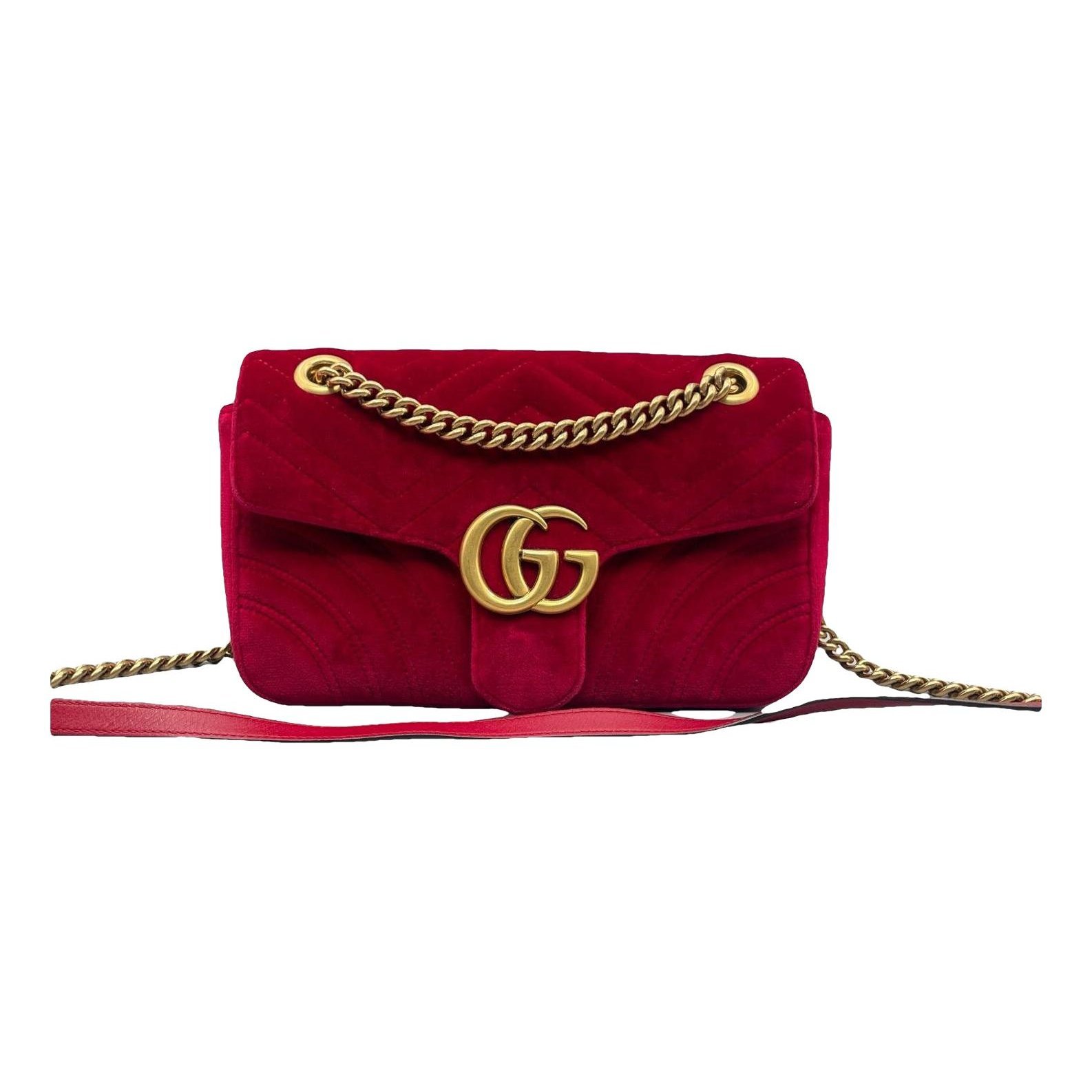GG Marmont Flap velvet handbag