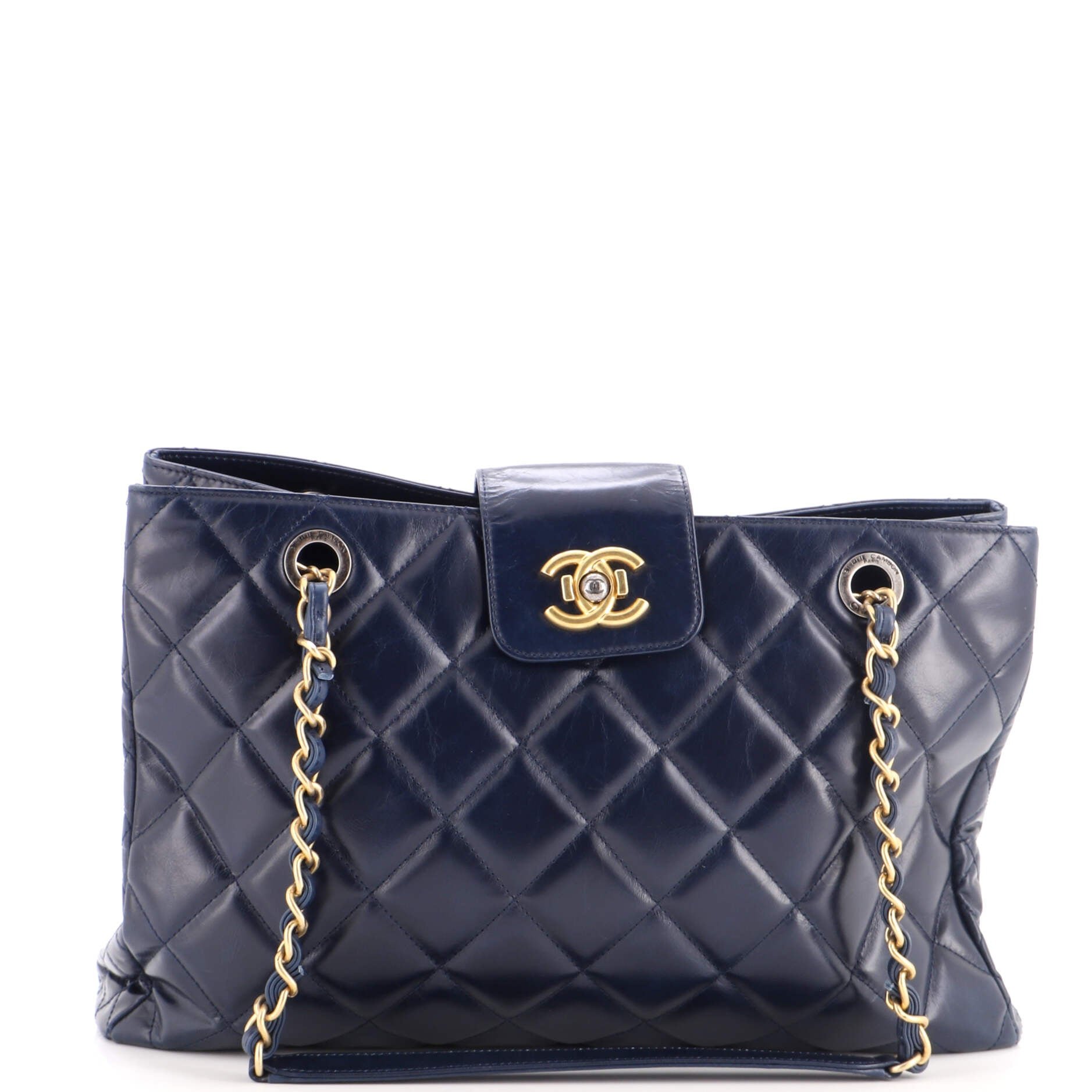 Daily Walk Shopping Tote Quilted Glazed Calfskin Medium