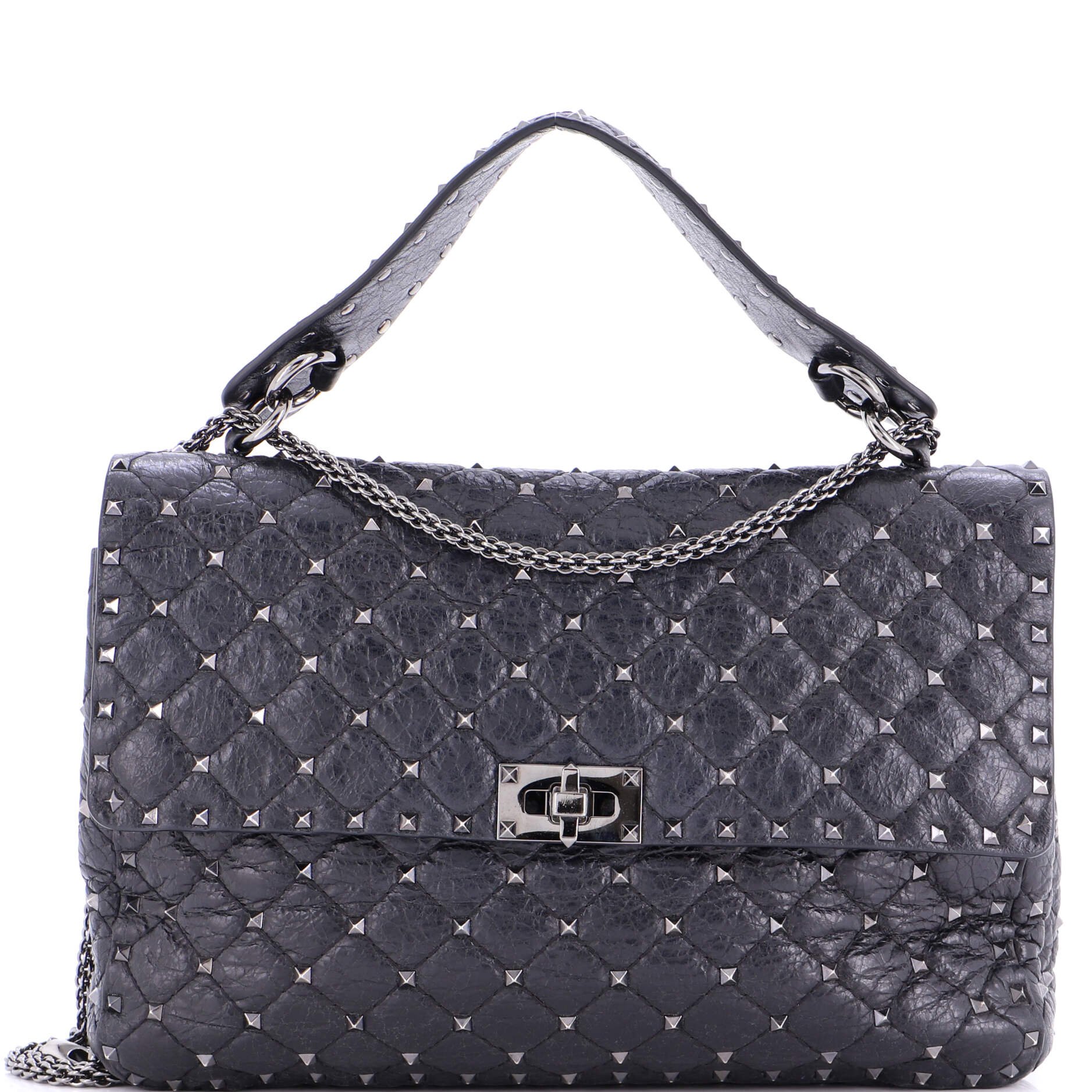 Valentino Garavani Rockstud Spike Flap Bag Quilted Leather Large