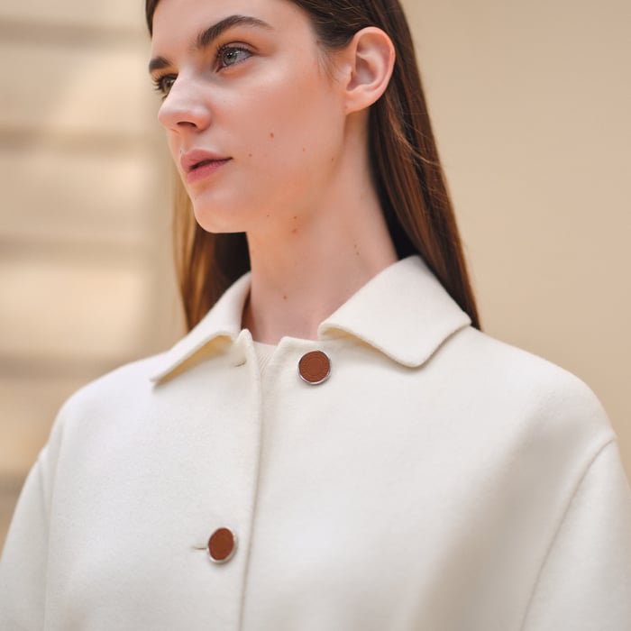 Blanc Naturel Cashmere Wrap Coat