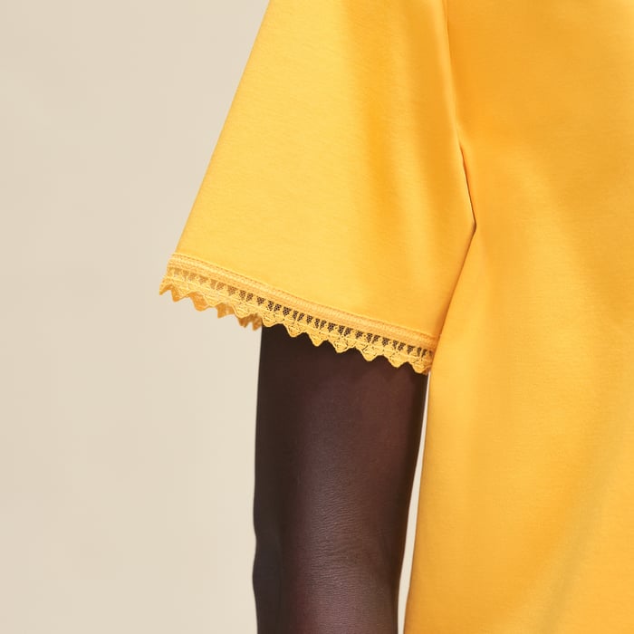 Jaune Mimosa Embroidered Maxi T-shirt