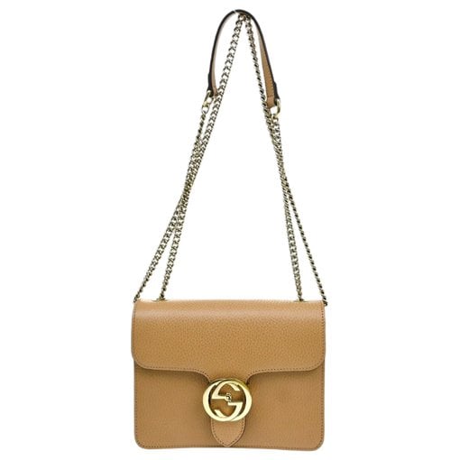 Interlocking leather handbag