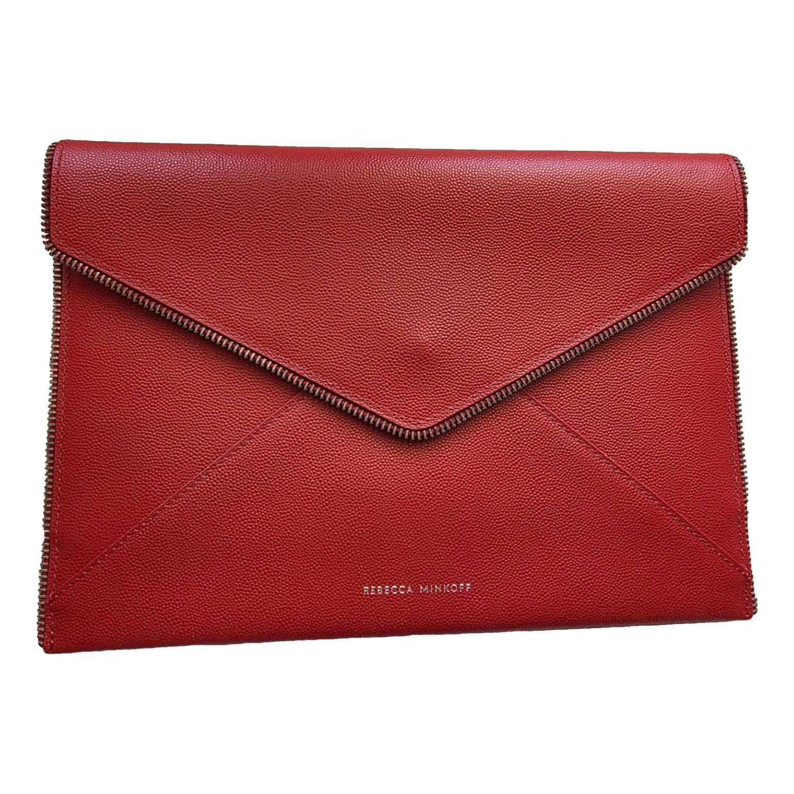 Leather clutch bag