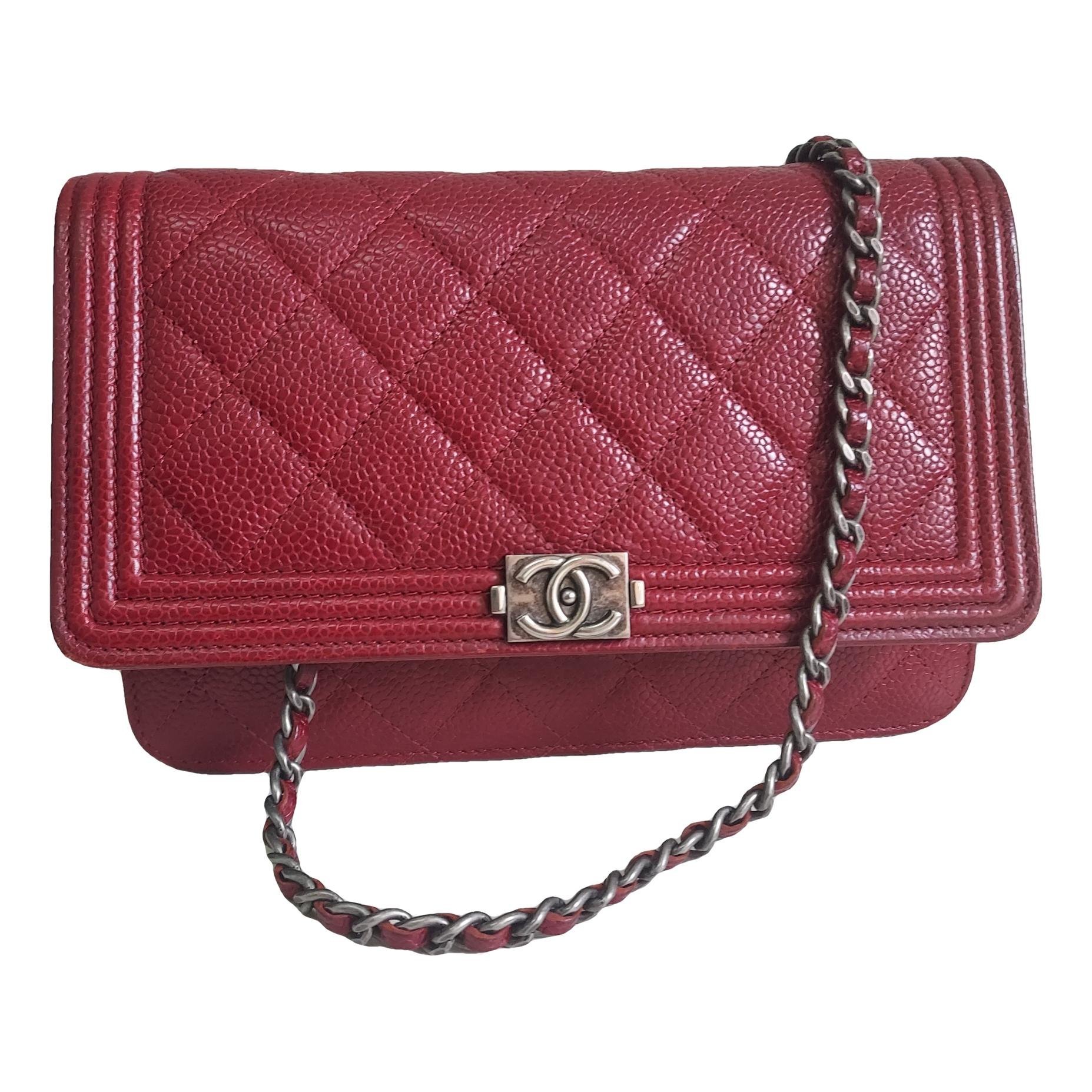 Wallet On Chain Boy Half Flap leather crossbody bag