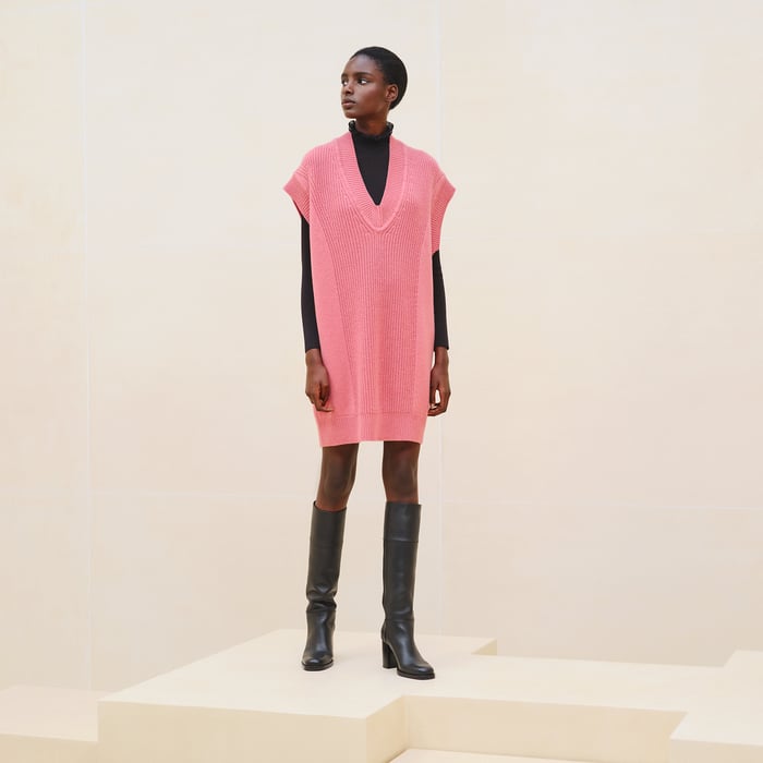 Rose Incarnat Sleeveless Cashmere Dress