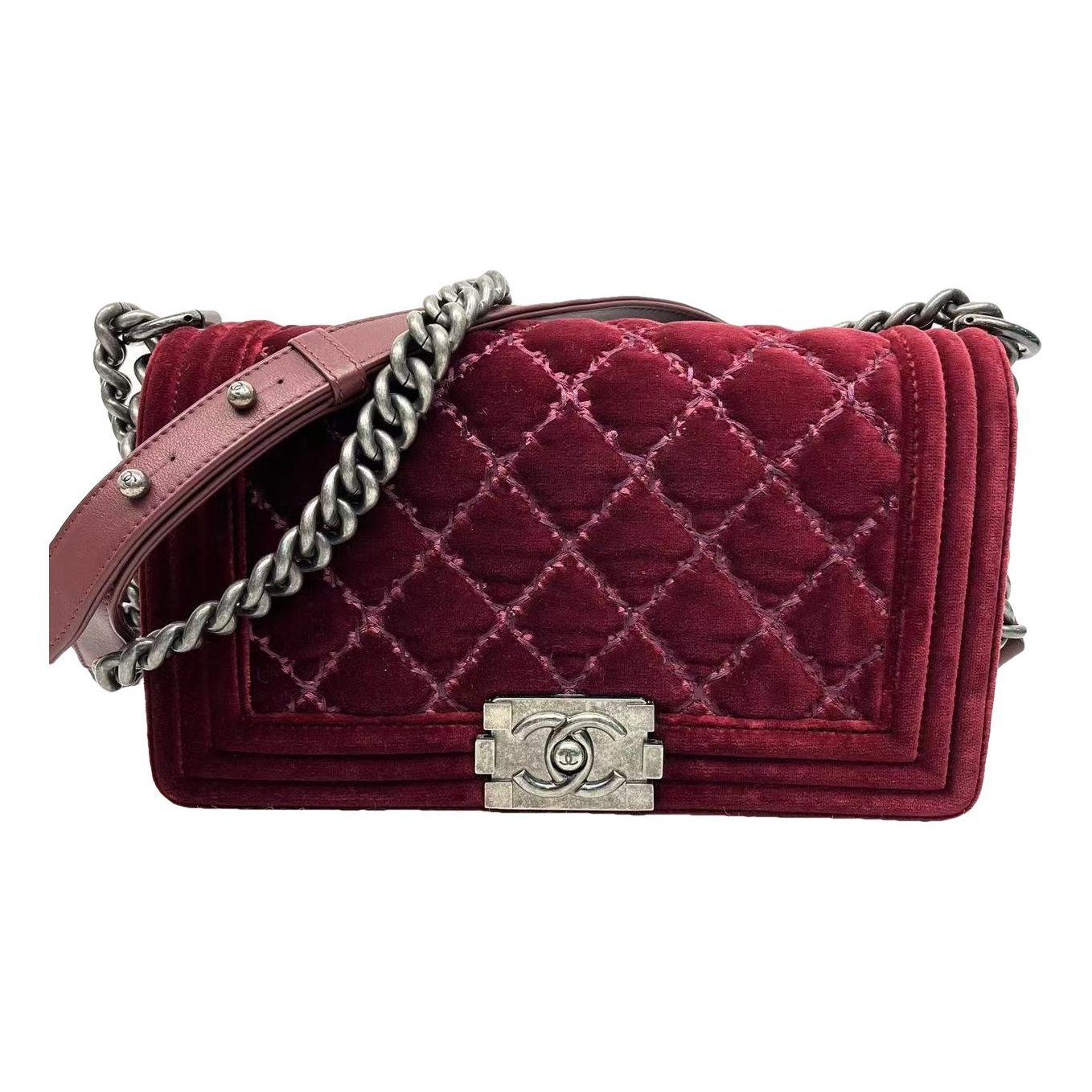 Boy velvet handbag