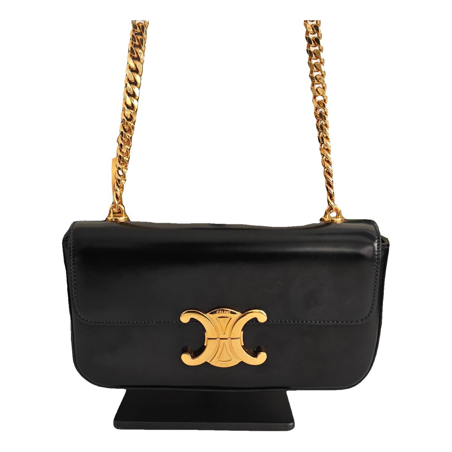 Triomphe chain leather handbag