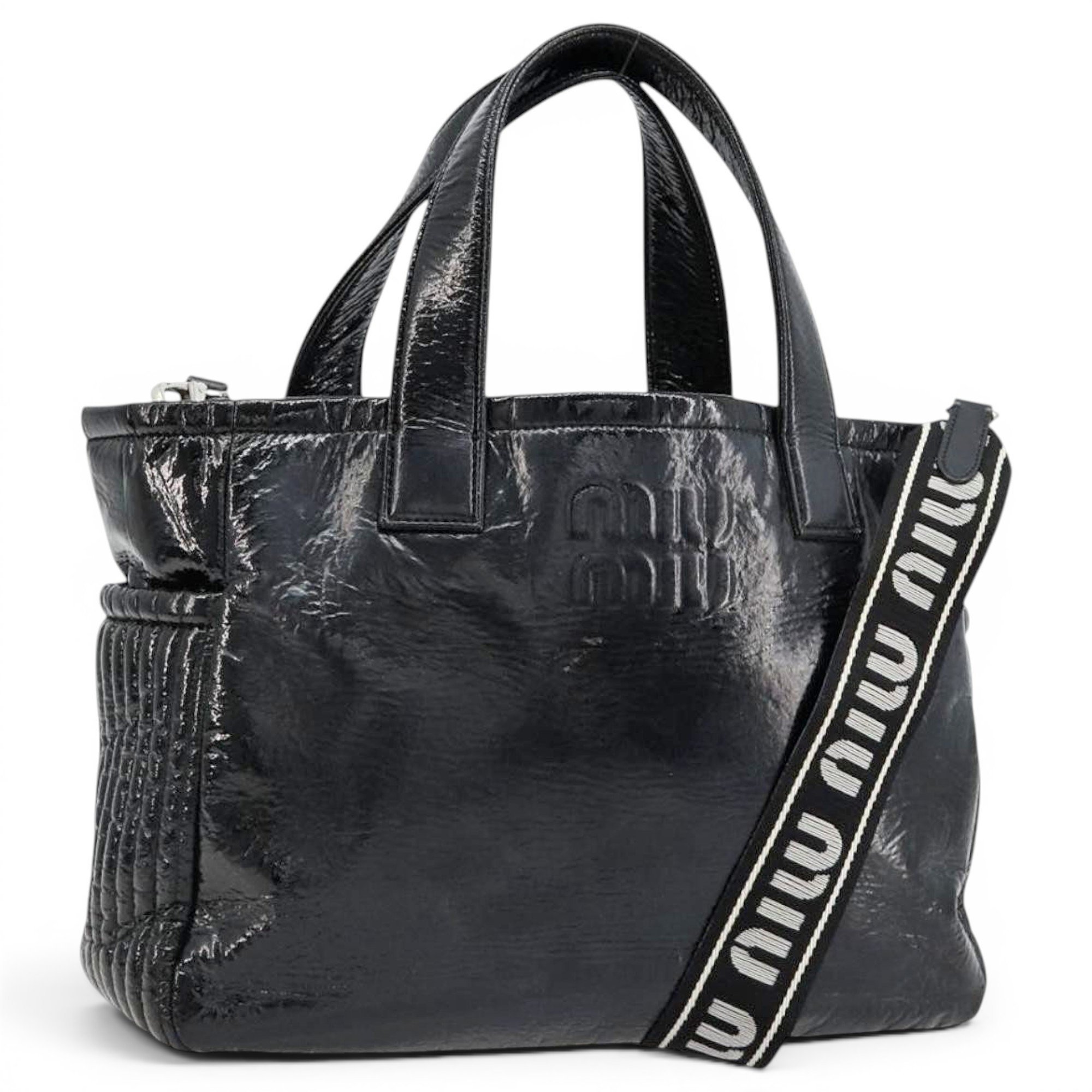 Patent leather handbag