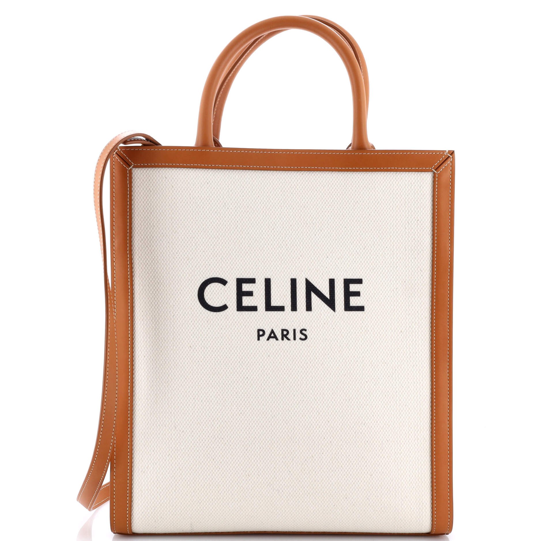 Celine Vertical Cabas Tote Canvas with Leather Small