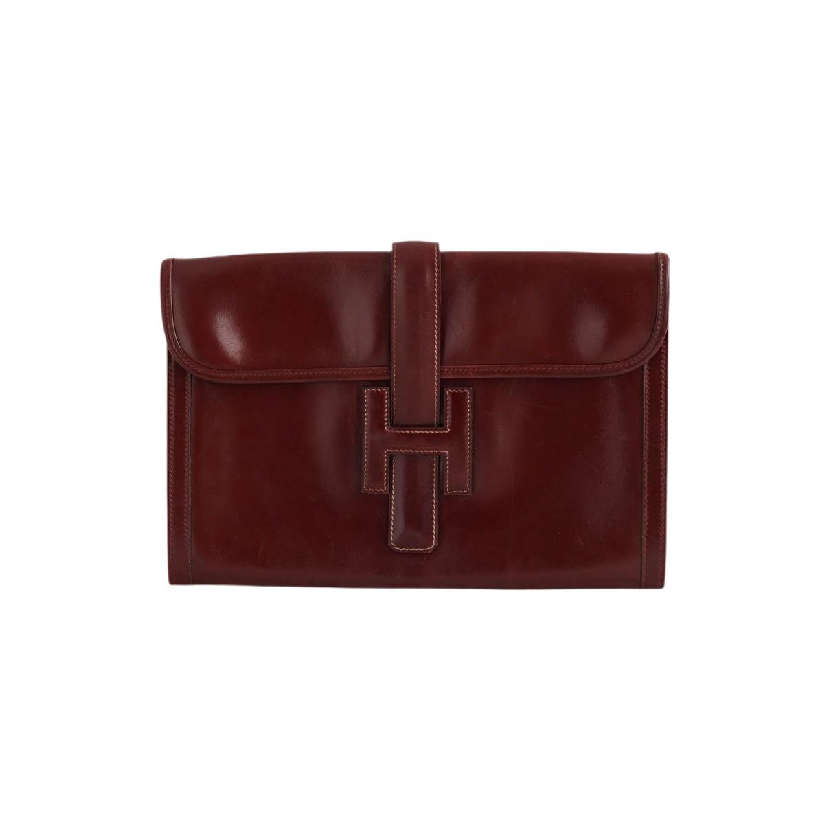 Hermes Jige leather clutch bag
