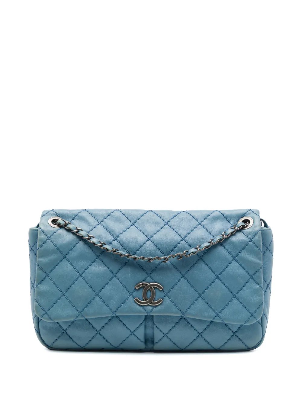 2012-2013 Medium Quilted Calfskin Natural Beauty Split Pocket Flap shoulder bag