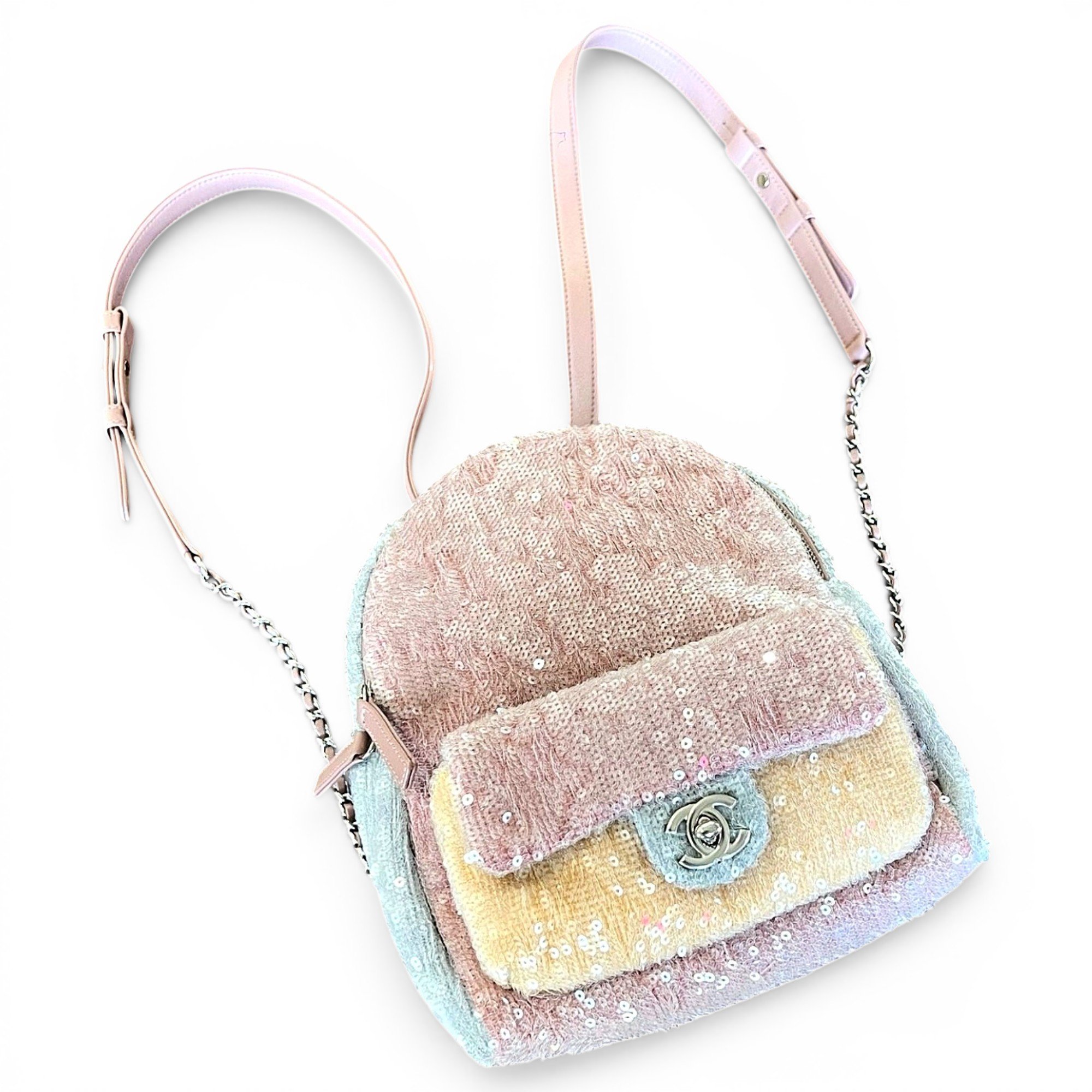 Graffiti leather backpack