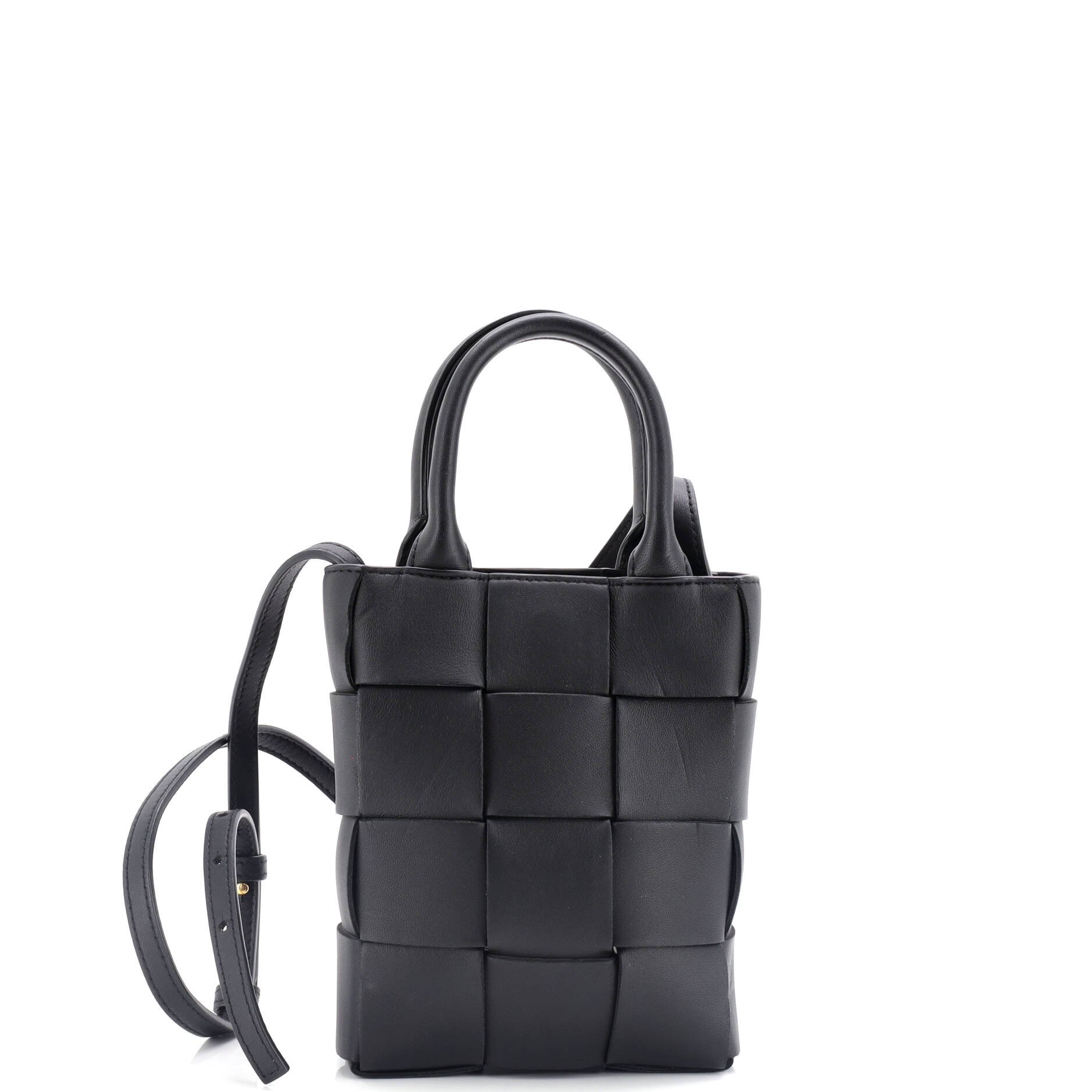 Bottega Veneta Cassette Convertible Tote Maxi Intrecciato Leather Mini