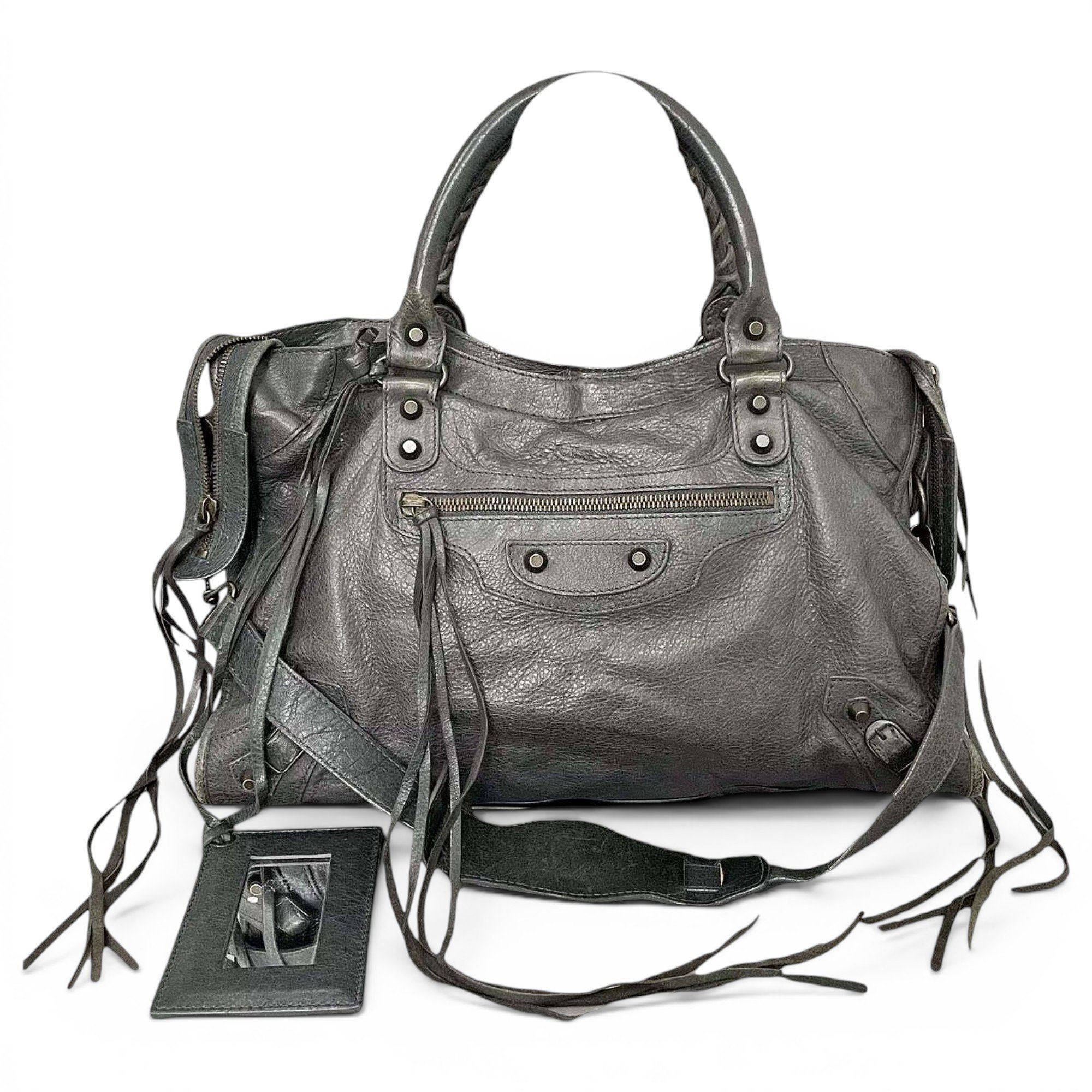 City leather handbag