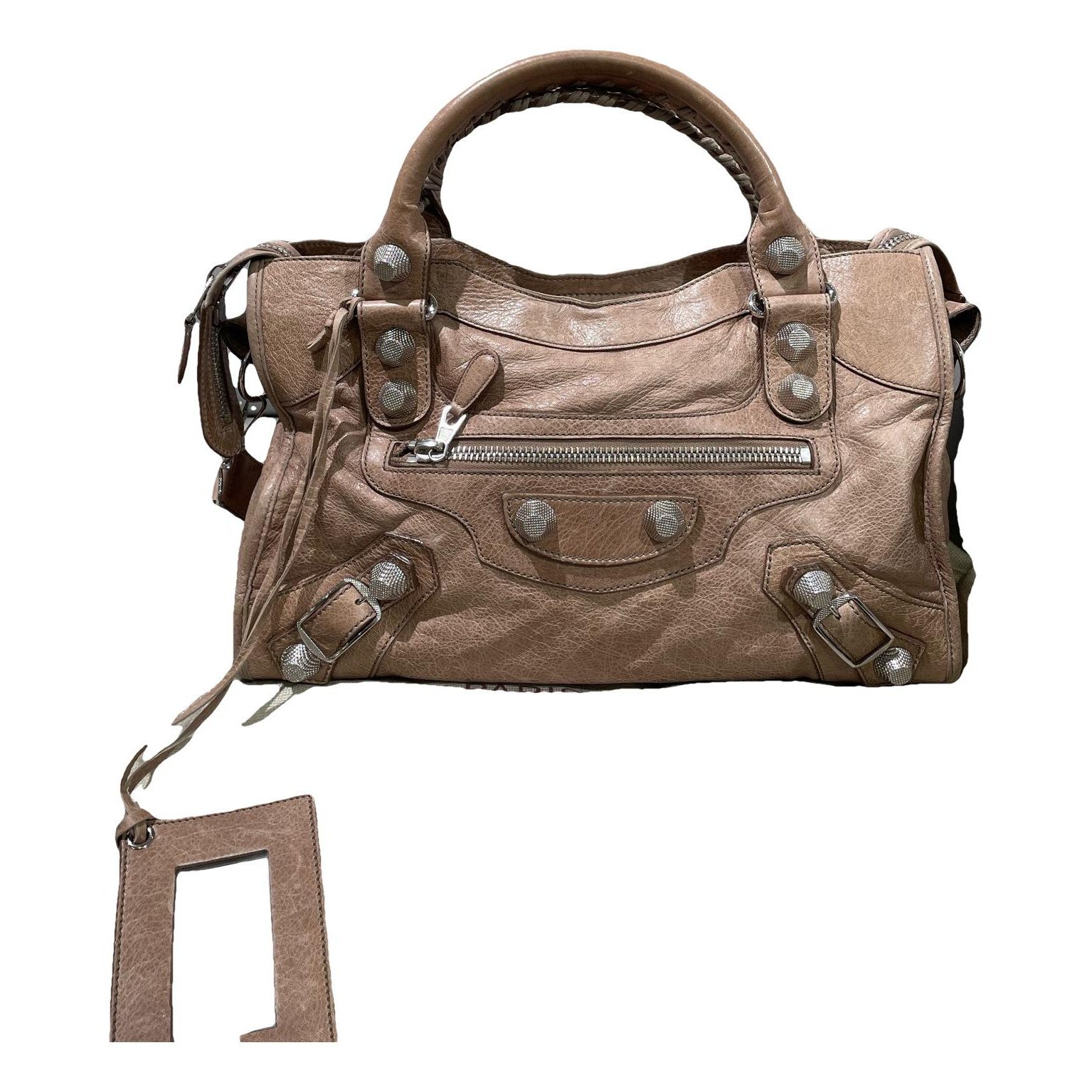 City leather handbag
