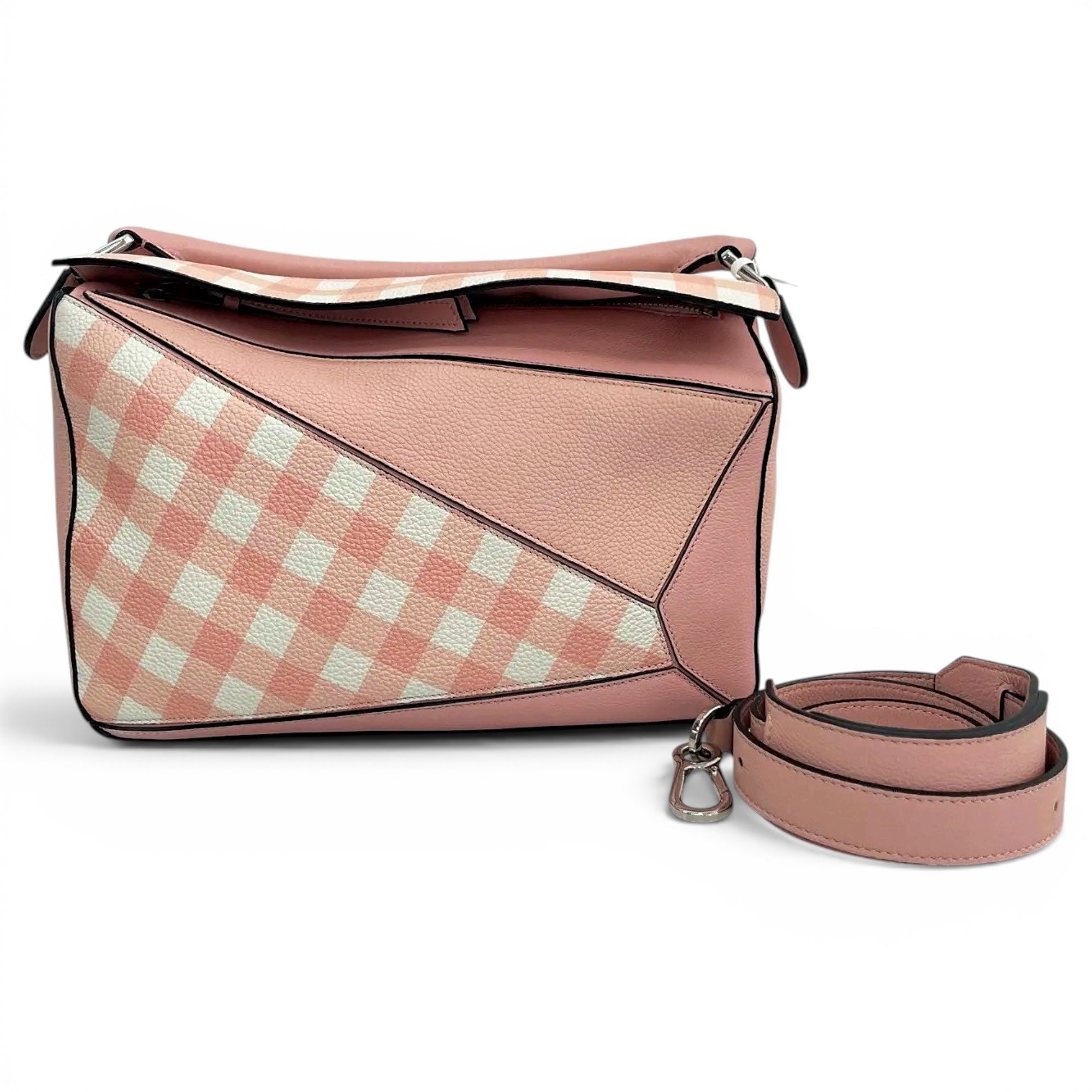 Puzzle leather handbag