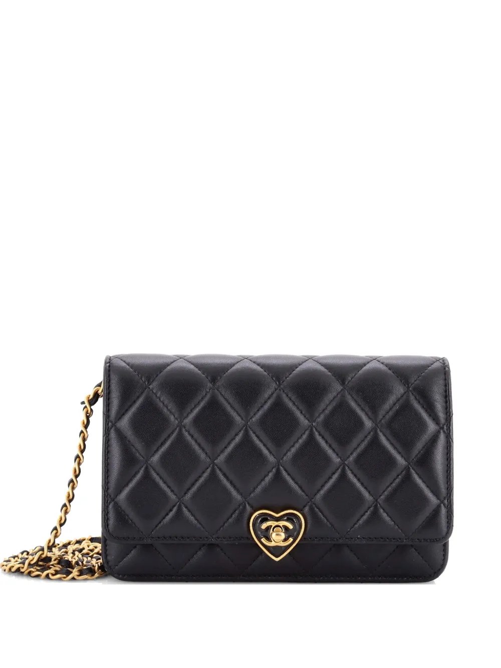 Coco Love CC Heart Wallet on Chain Quilted Lambskin crossbody bag