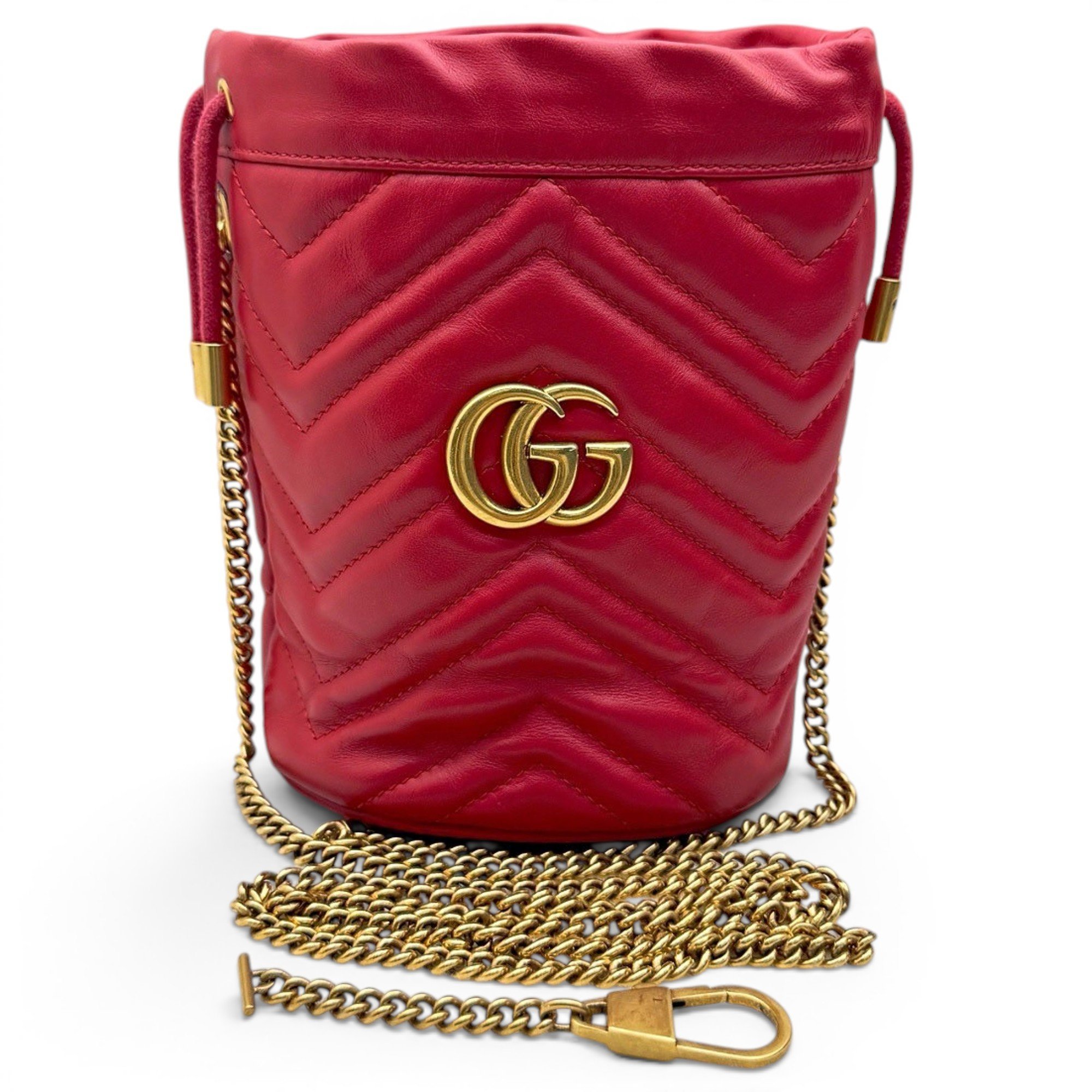 GG Marmont Chain Bucket leather bag