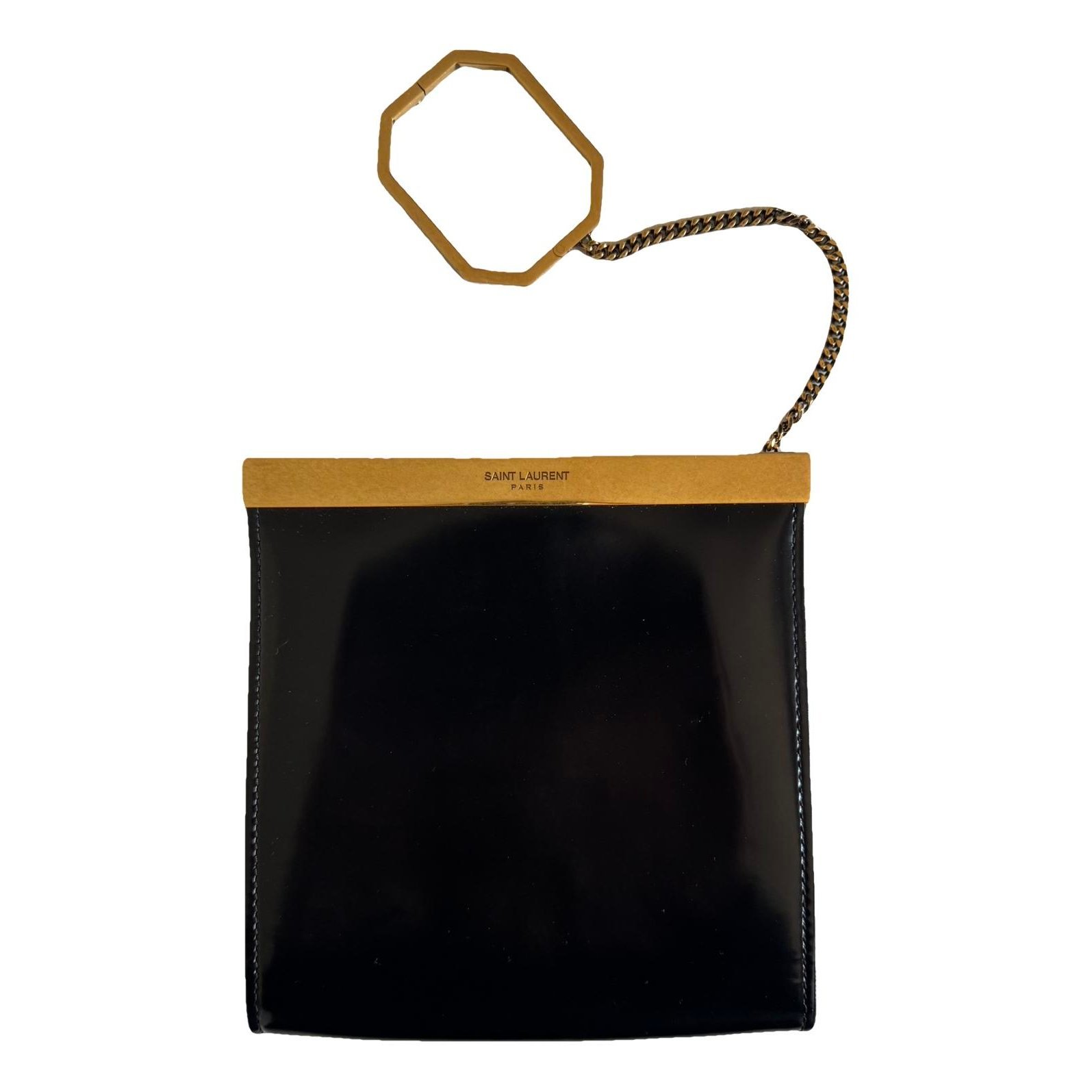 Patent leather clutch bag