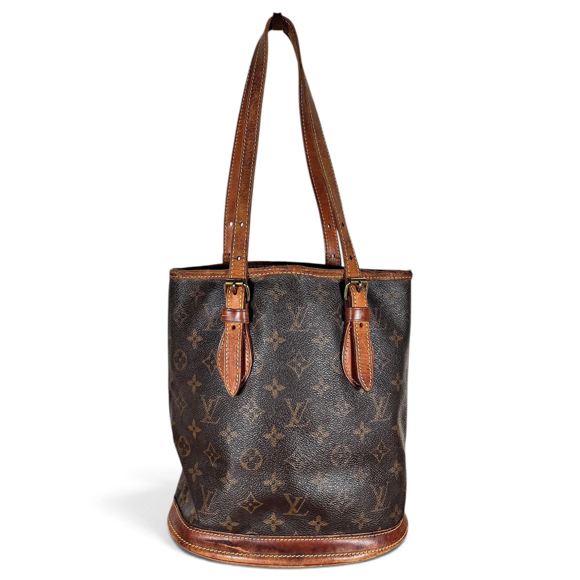 Bucket leather handbag