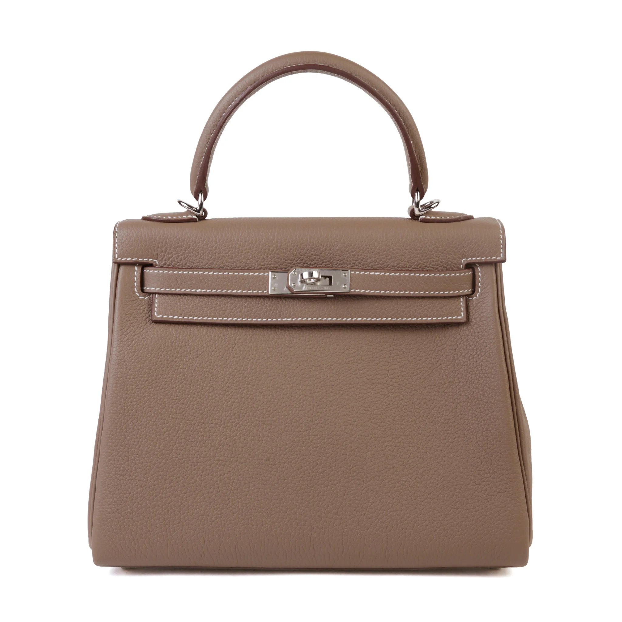 Brand New ( Rank N ) HERMÈS Kelly 25 Etoupe (18) Togo Palladium hardware G (2026)